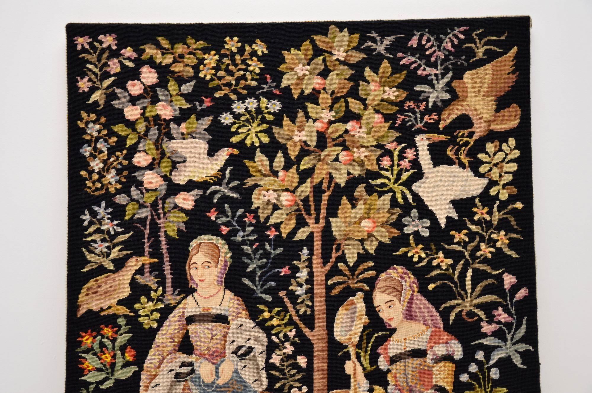 Elizabethan Antique Hand Stitched Tapestry
