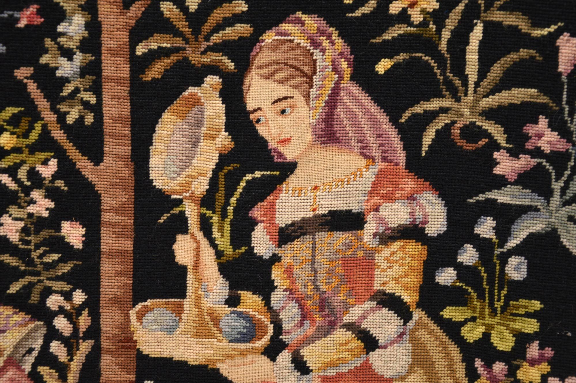 19th Century Antique Hand Stitched Tapestry
