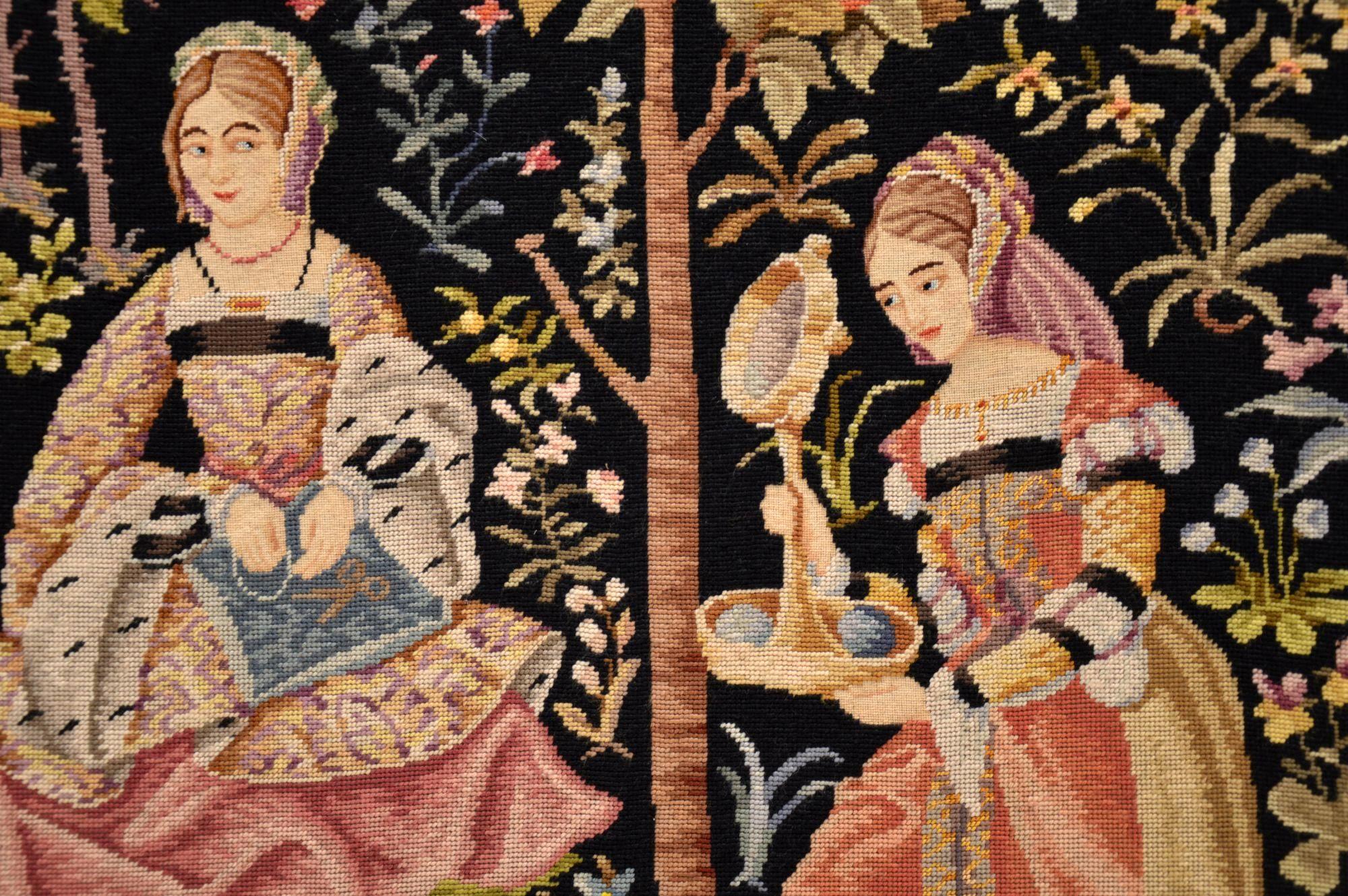 Fabric Antique Hand Stitched Tapestry