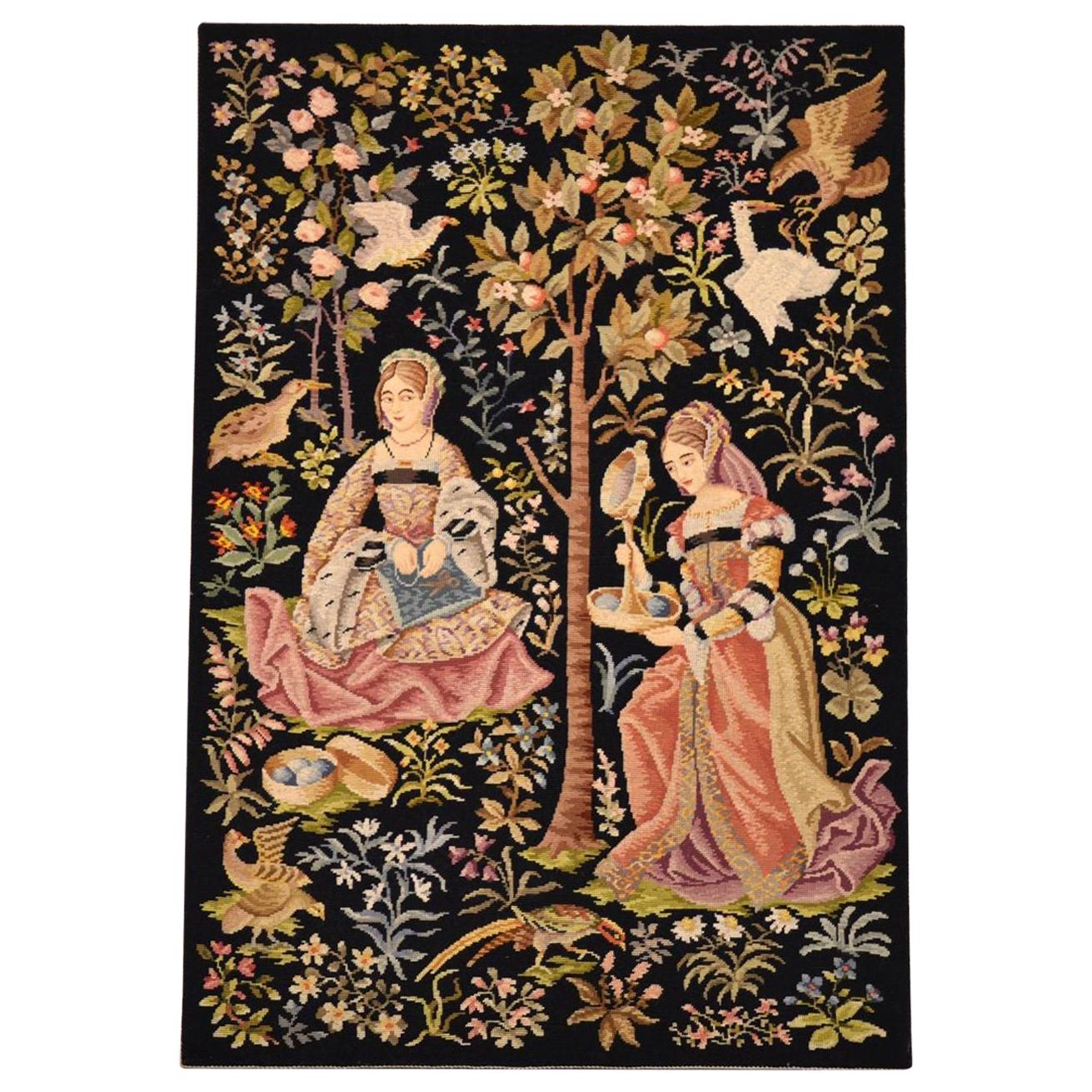 Antique Hand Stitched Tapestry