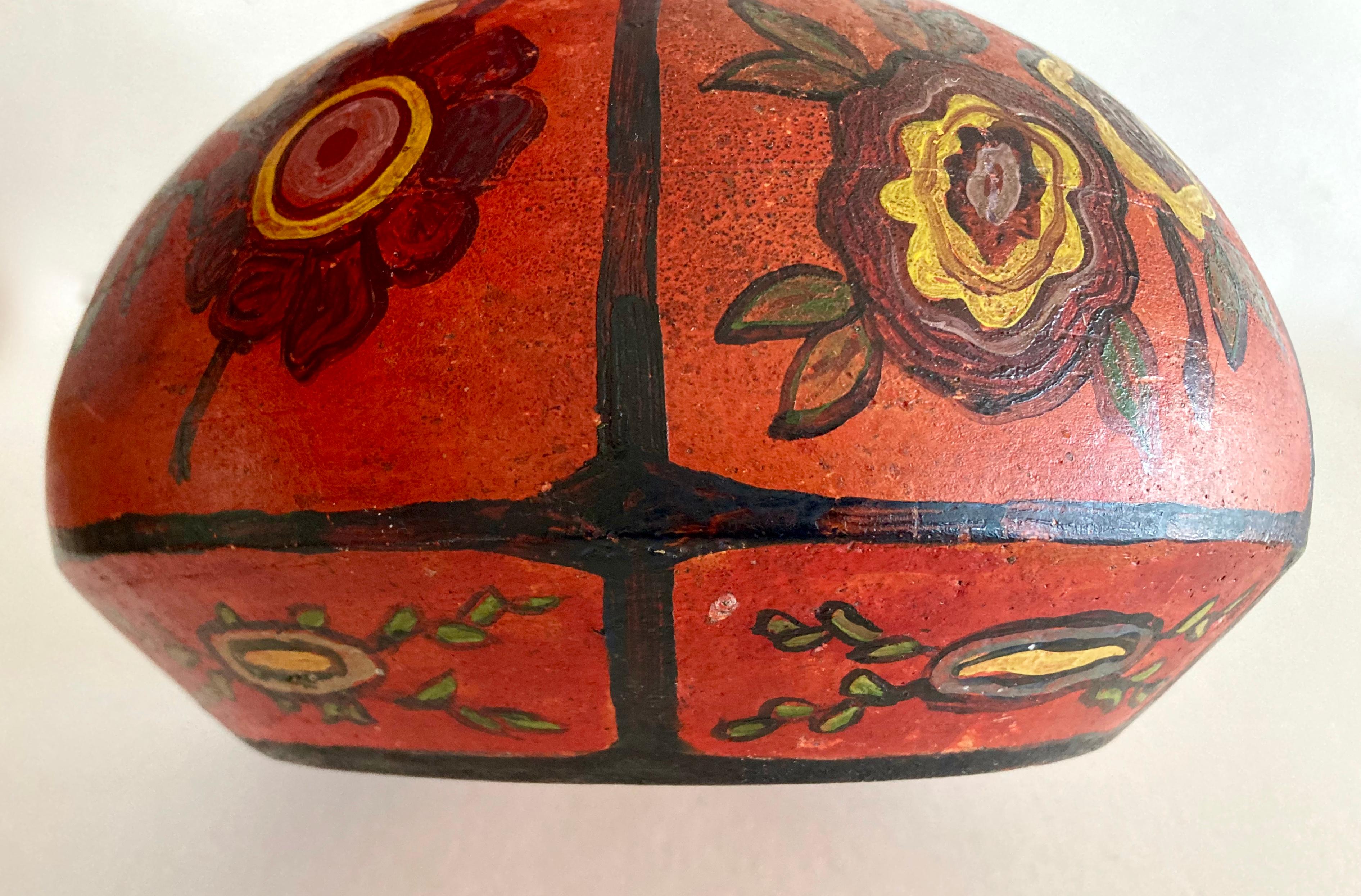 Antique Hand-Thrown and Hand-Painted Art Pottery Vase with Floral Motifs   For Sale 3