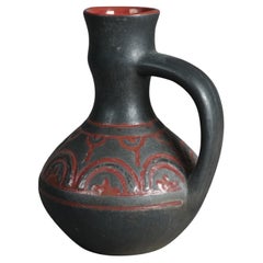 Antique Hand Thrown Earthenware Ewer 19thC