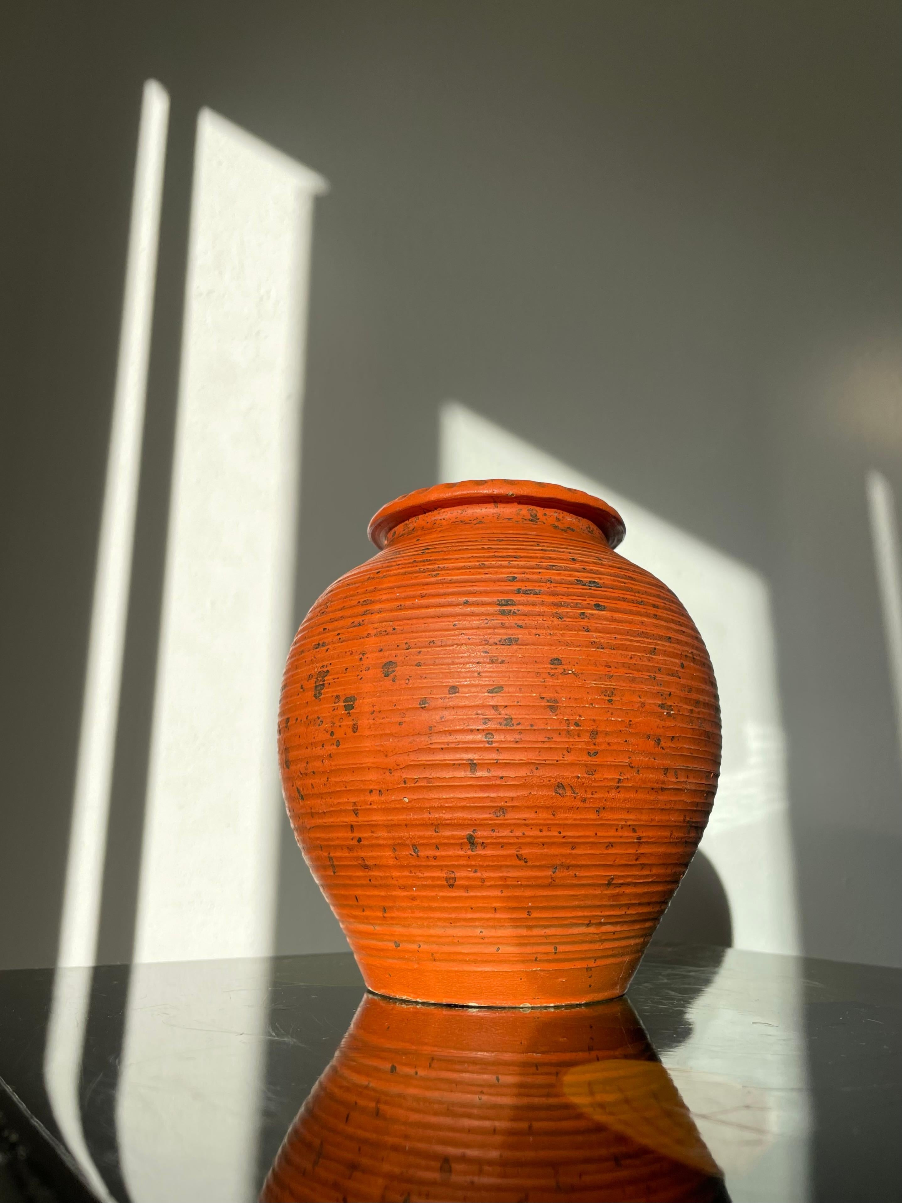 Antique Hand-Thrown Matte Glazed Vase, Denmark, 1920s For Sale 6