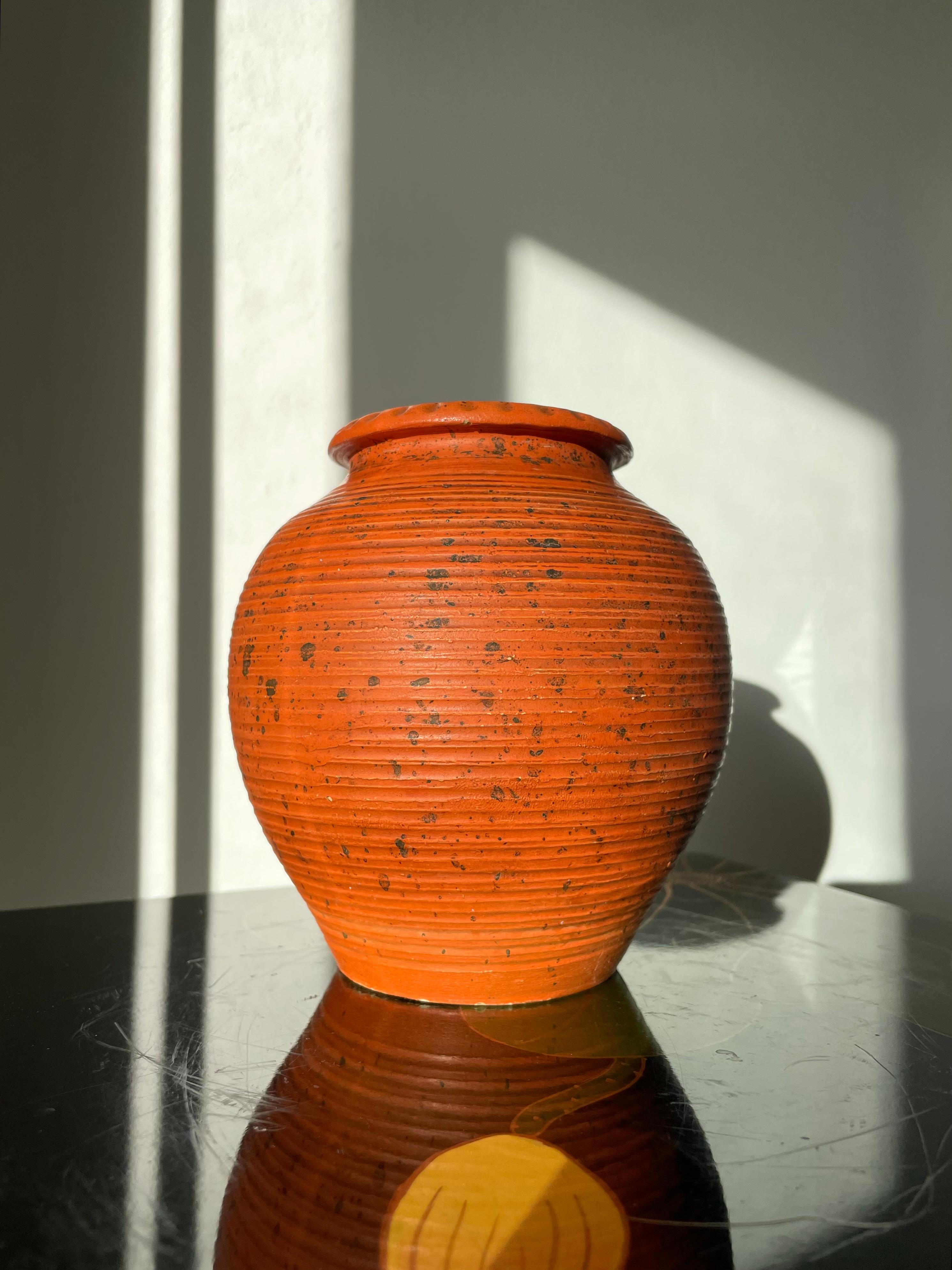 Danish Antique Hand-Thrown Matte Glazed Vase, Denmark, 1920s For Sale