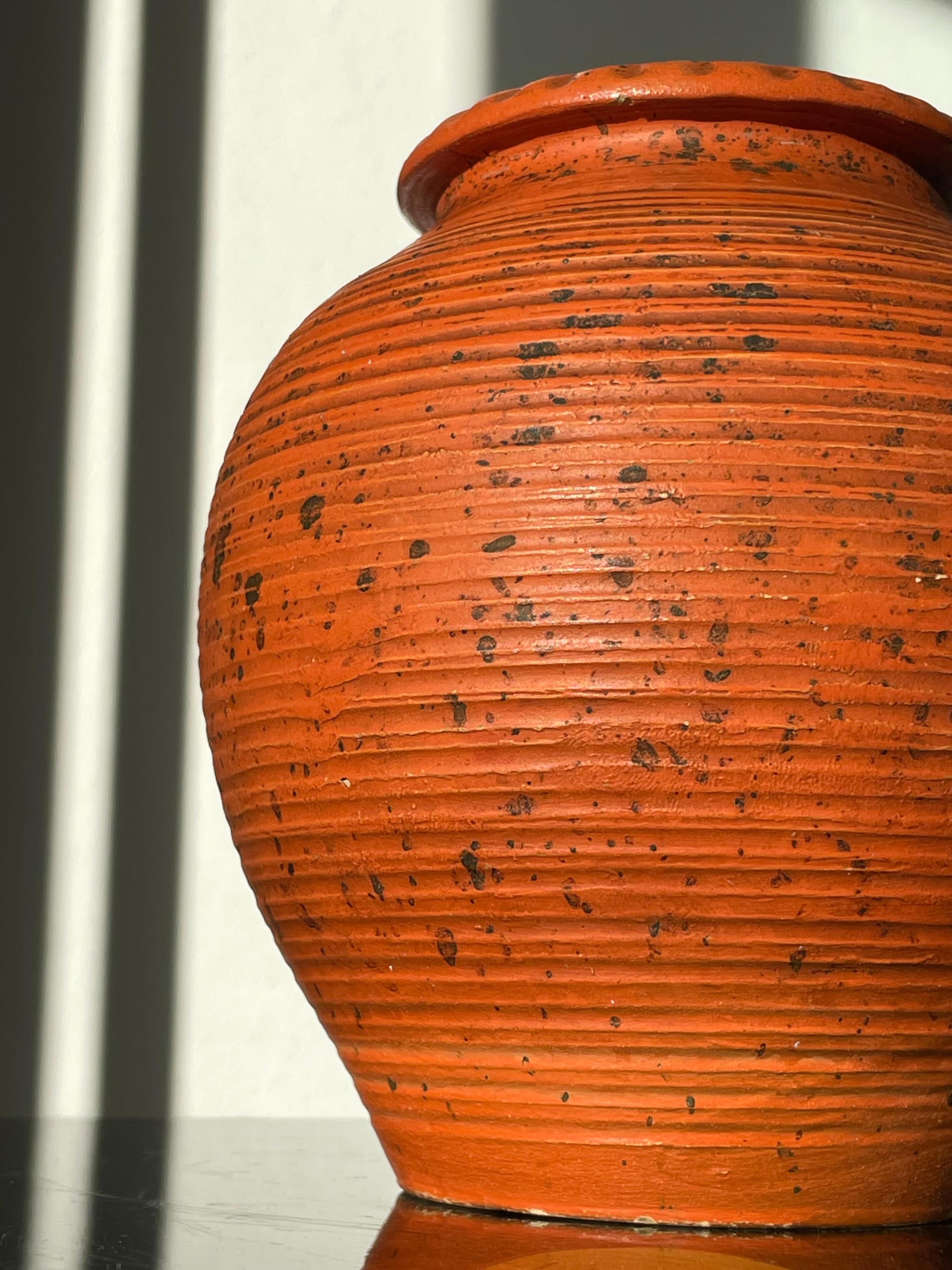 Ceramic Antique Hand-Thrown Matte Glazed Vase, Denmark, 1920s For Sale