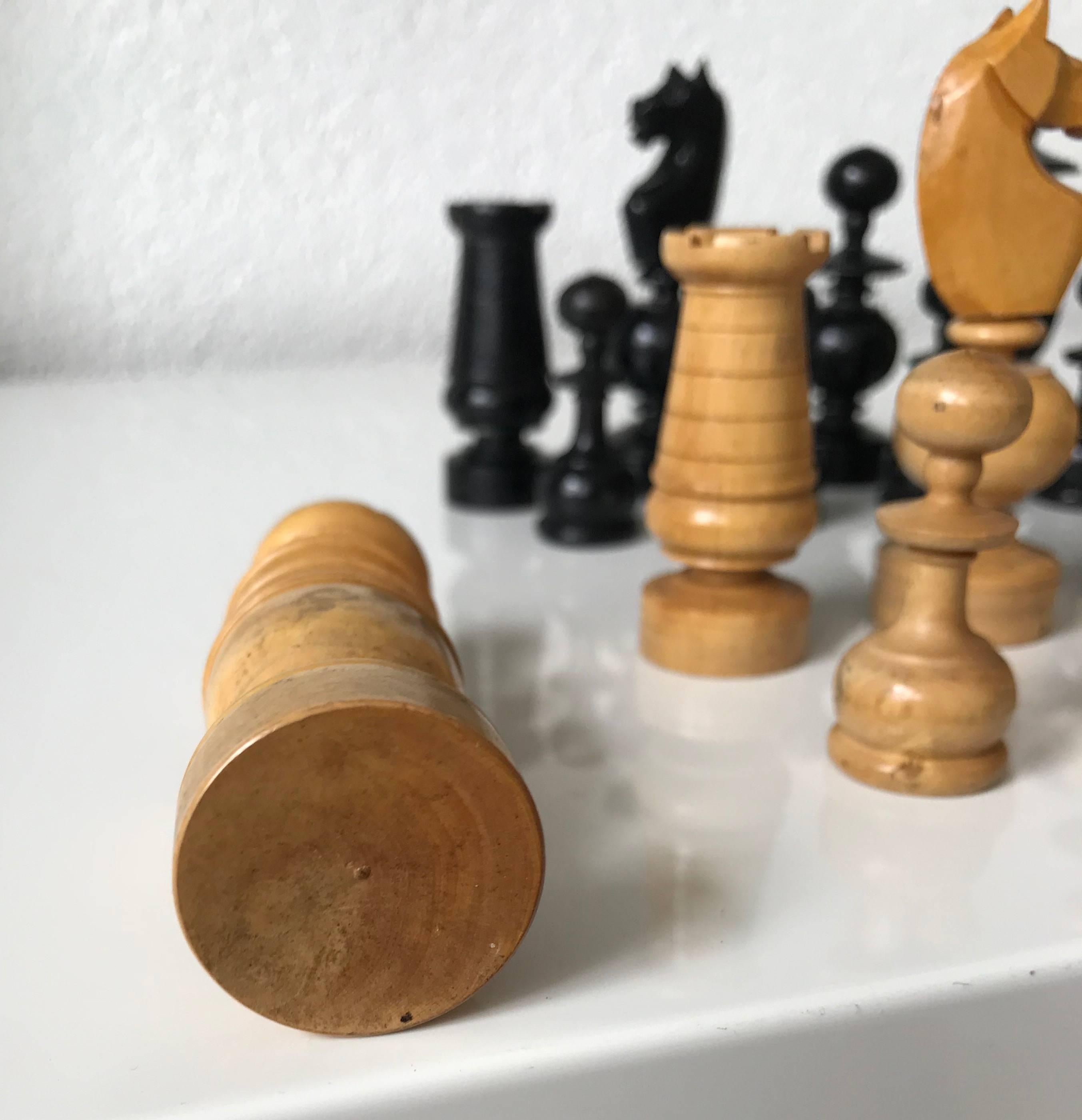wood turned chess pieces