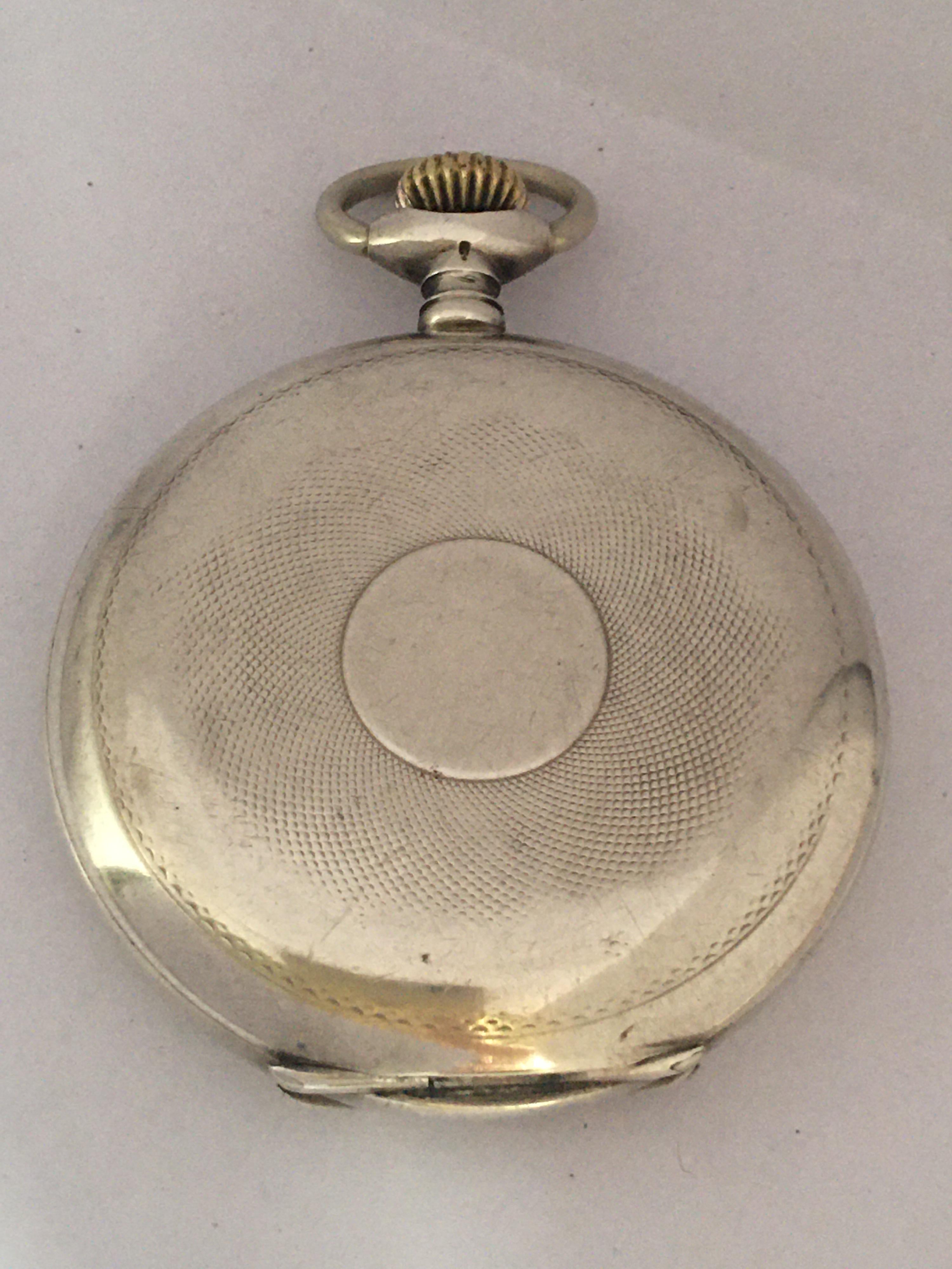 Silberne (0,875) Hebeljäger-Taschenuhr, das Uhrwerk mit Unruhkloben beschriftet 'PAT APP. FOR', kompensierte Unruh und Rückerzeiger, Zifferblatt signiert Marx & Co. mit arabischen Ziffern, Minuterie und kleiner Sekunde, Mondzeiger aus gebläutem