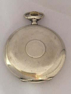Antique Hand Winding Full Hunter Silver Pocket Watch