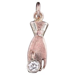 Antique Hand with Diamond Charm of 9ct Gold, Circa 1890