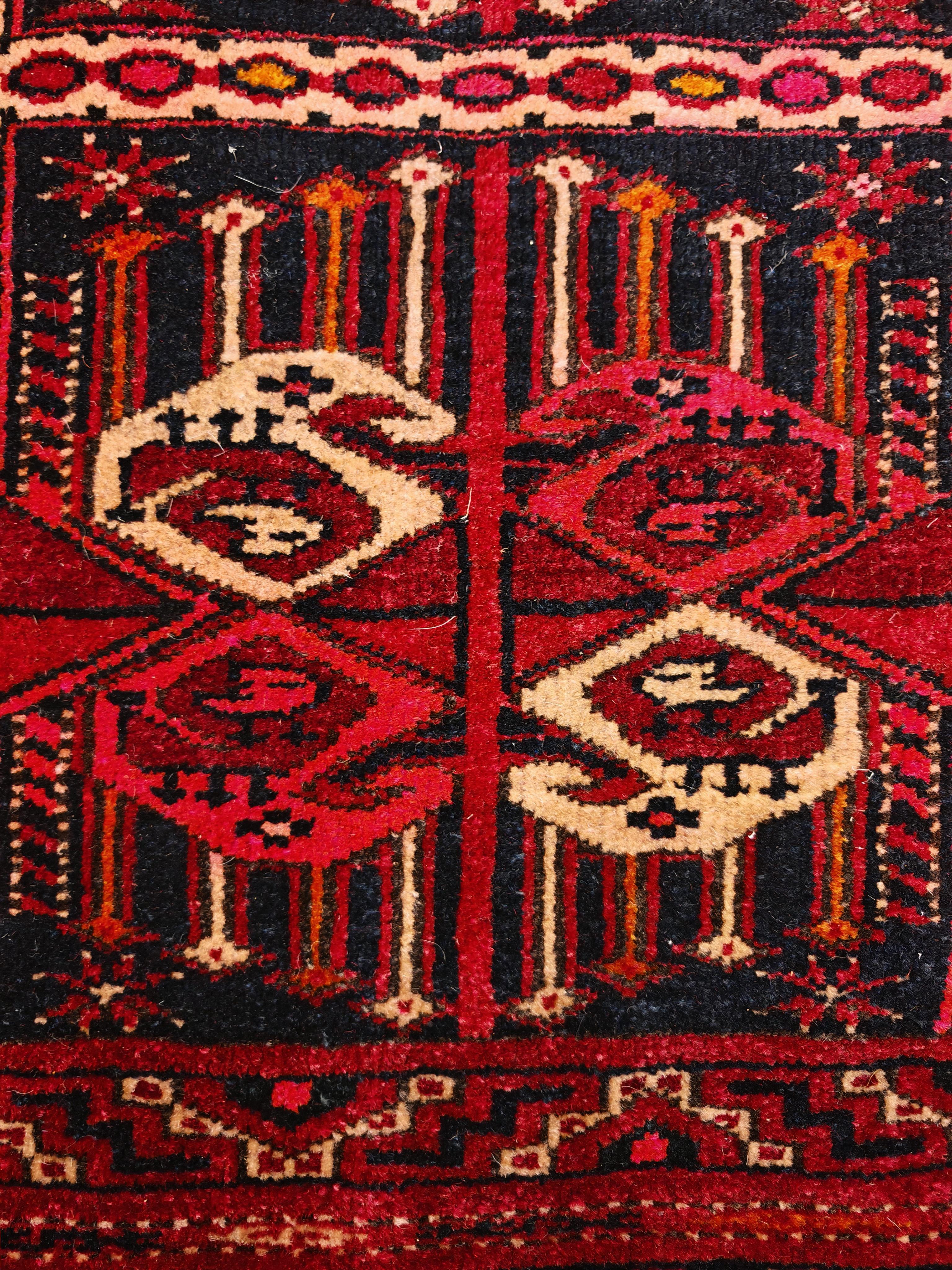 Antico Beshir Chuval afgano tessuto a mano, Ersari Tribe, XIX secolo in vendita 3