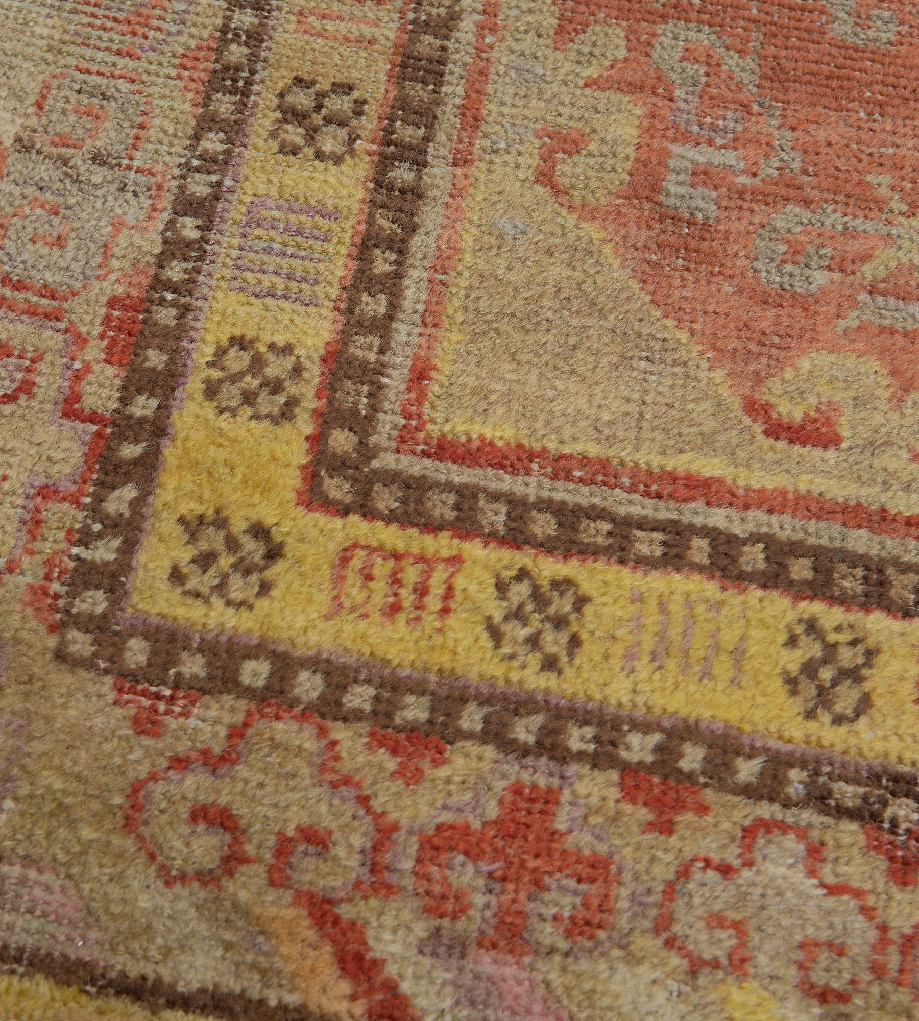 20ième siècle Tapis Khotan traditionnel rouge brique tissé à la main en vente