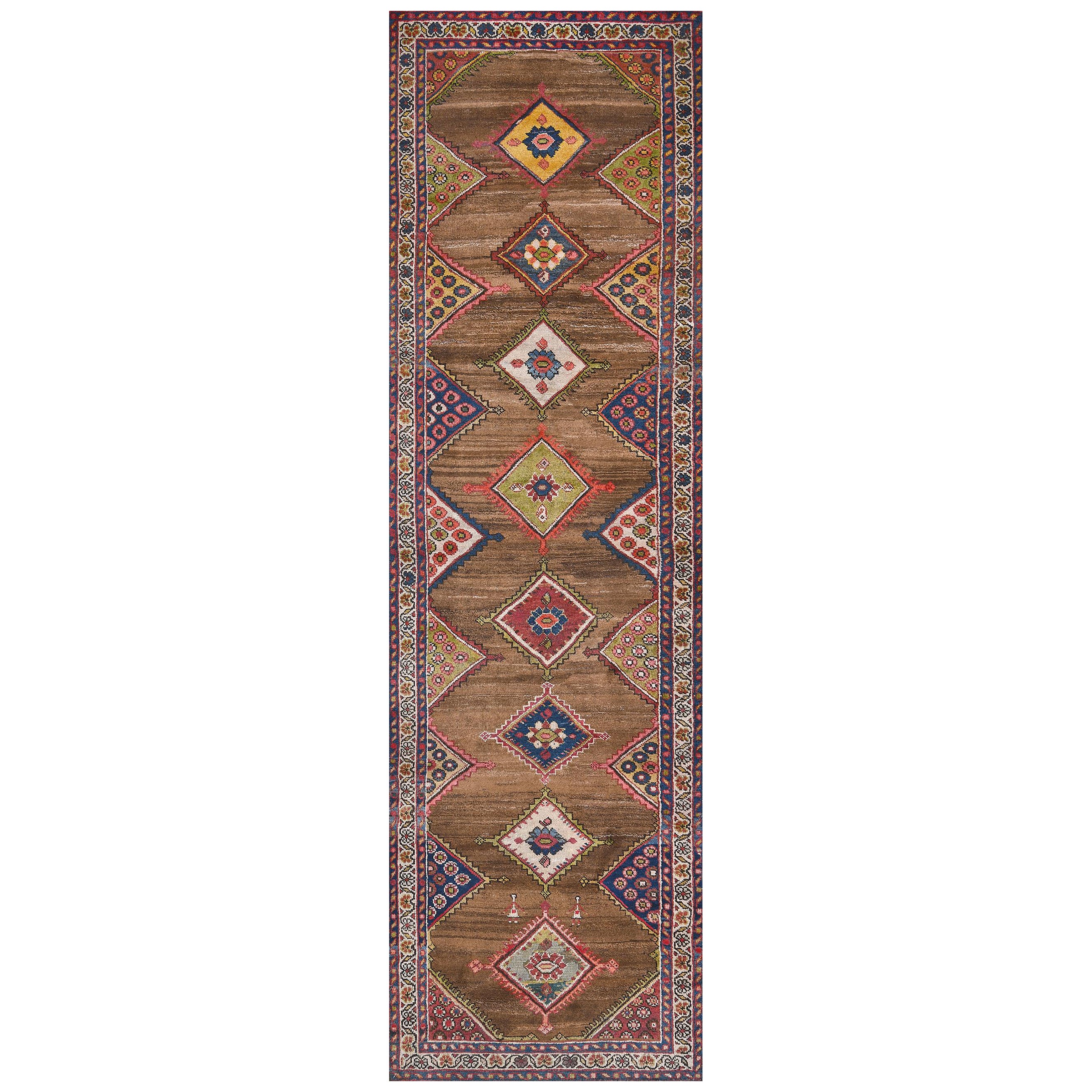 Tapis de couloir persan Sultanabad coloré tissé à la main