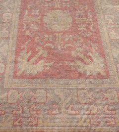 Antique Khotan Runner, Coral-Red Wool, East Turkestan, Circa 1900