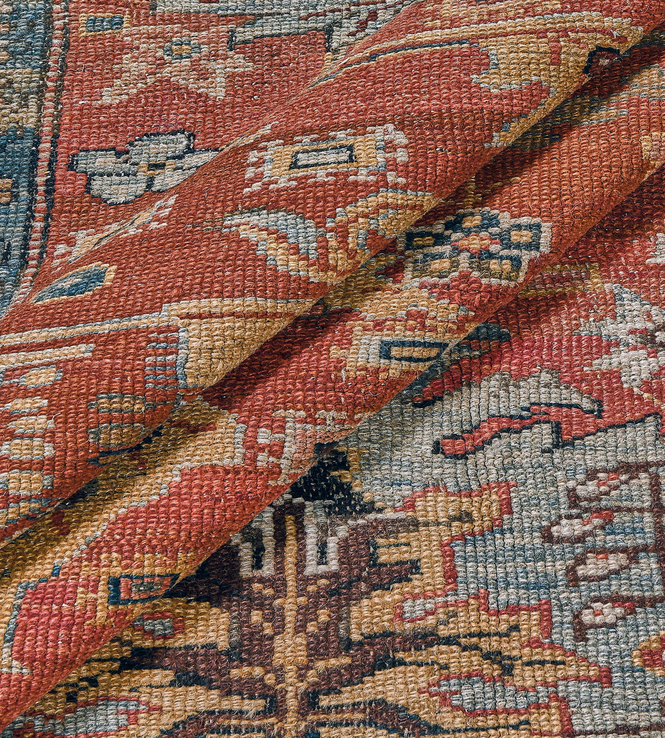 Antique Hand-woven Floral Red Persian Bakhshaish Rug 12'9