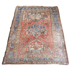 Antique Hand-Woven Middle Eastern Heriz Rug, 1920s