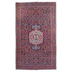 Antique Hand-Woven Multi-Color Floral Design Wool Carpet, Late 19th Century