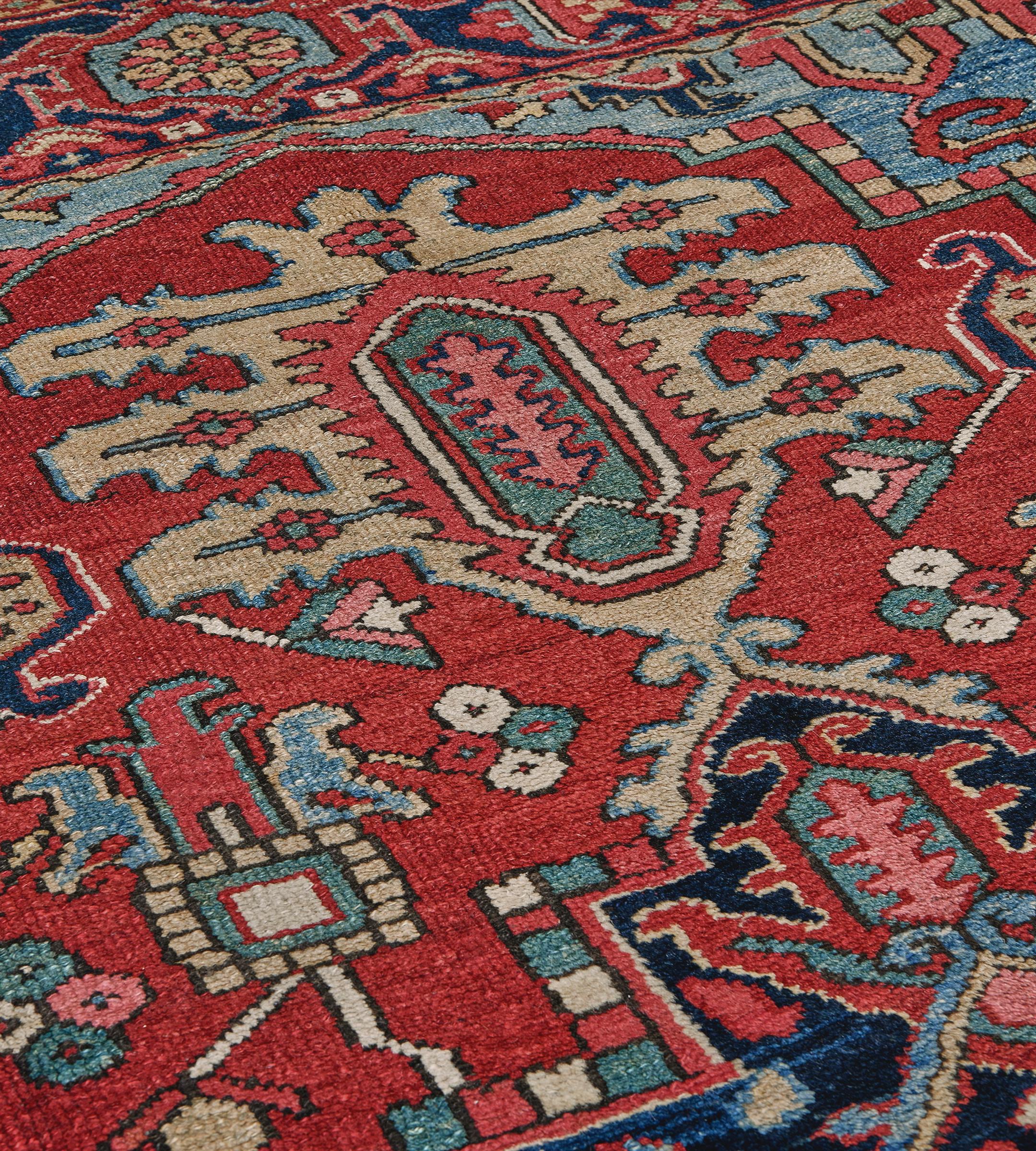 Asian Antique Hand-Woven Persian Heriz Rug 8'5