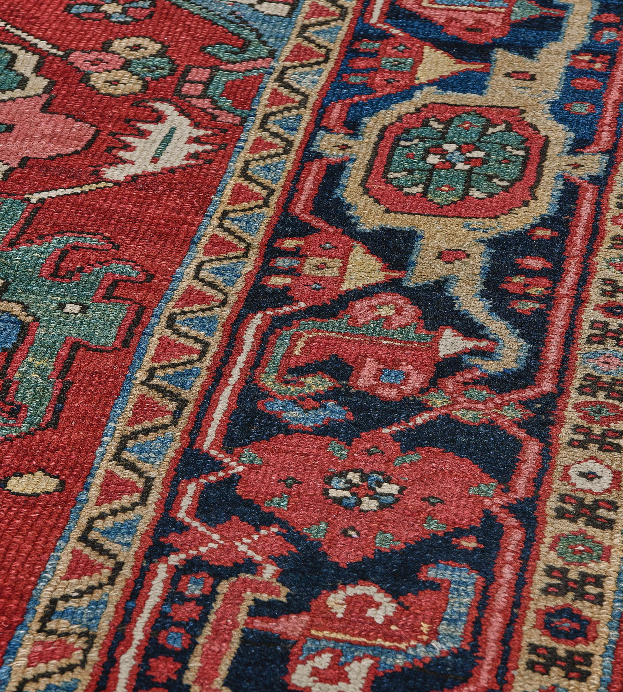 Wool Antique Hand-Woven Persian Heriz Rug 8'5