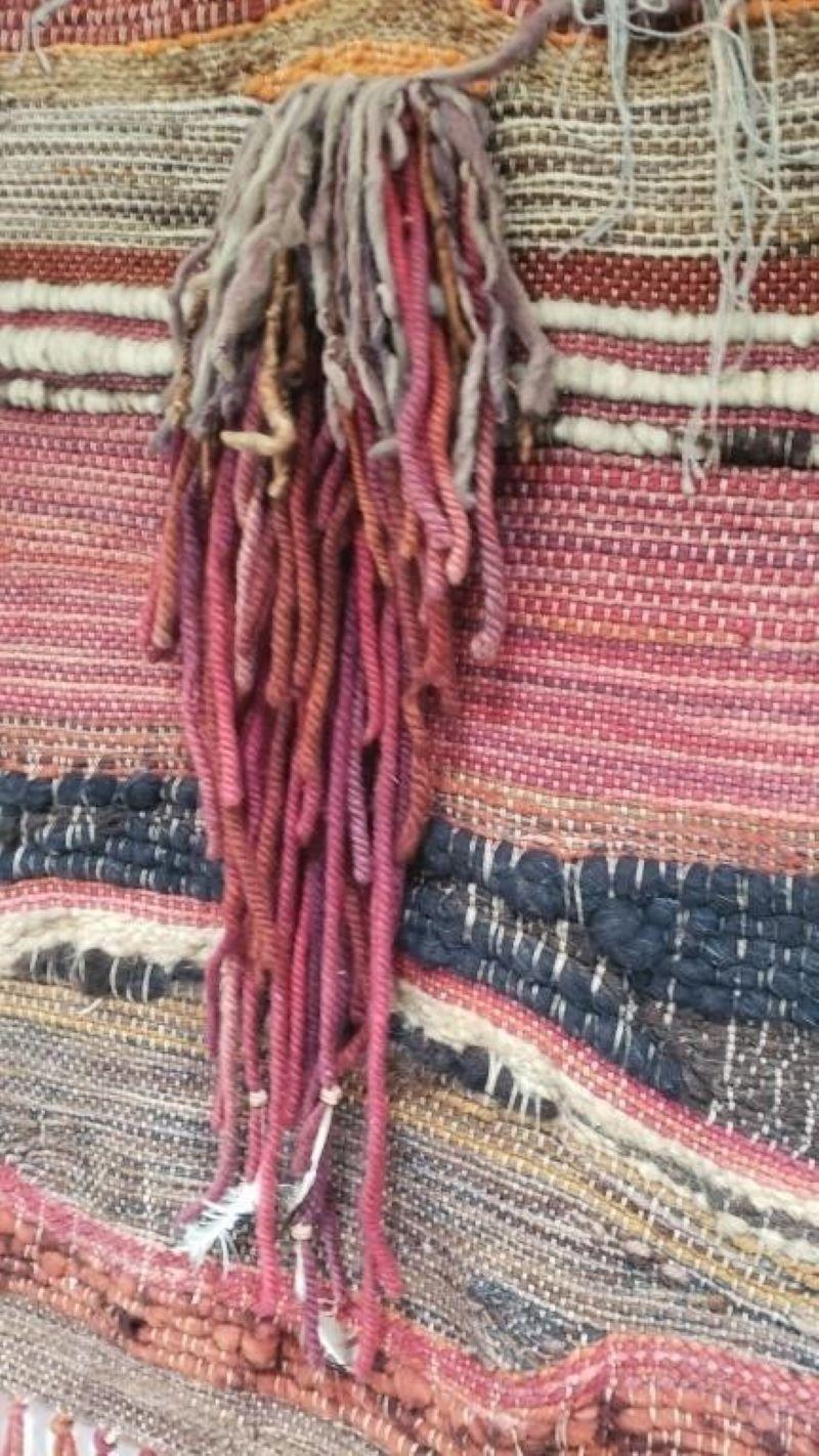 Antiker handgewebter Rag Art-Wandteppich (Adirondack) im Angebot
