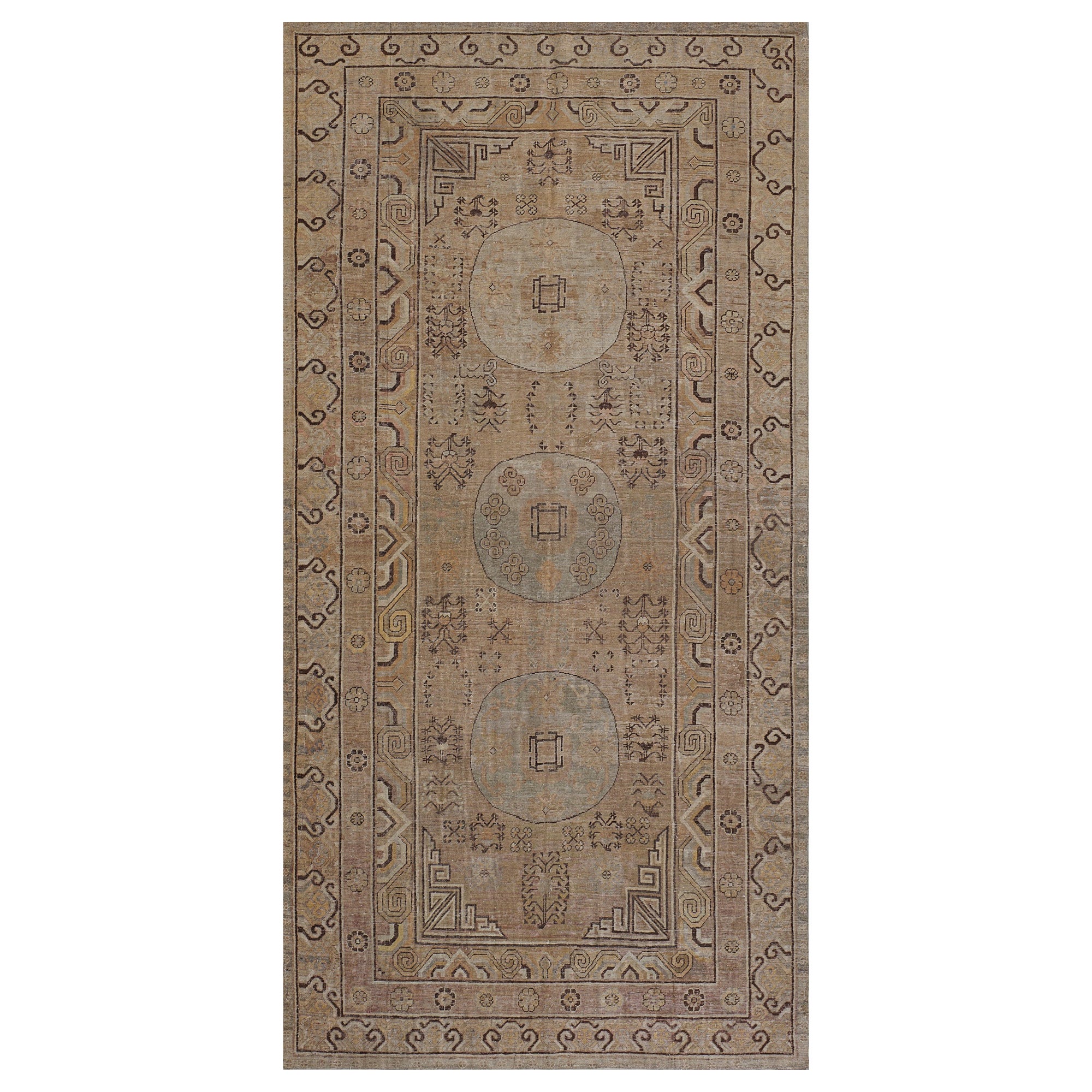 Antique Tapis Khotan en laine tissé à la main