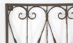 Antique Hand Wrought Iron Gate Fencing Panel w Swirls Pinning Construction