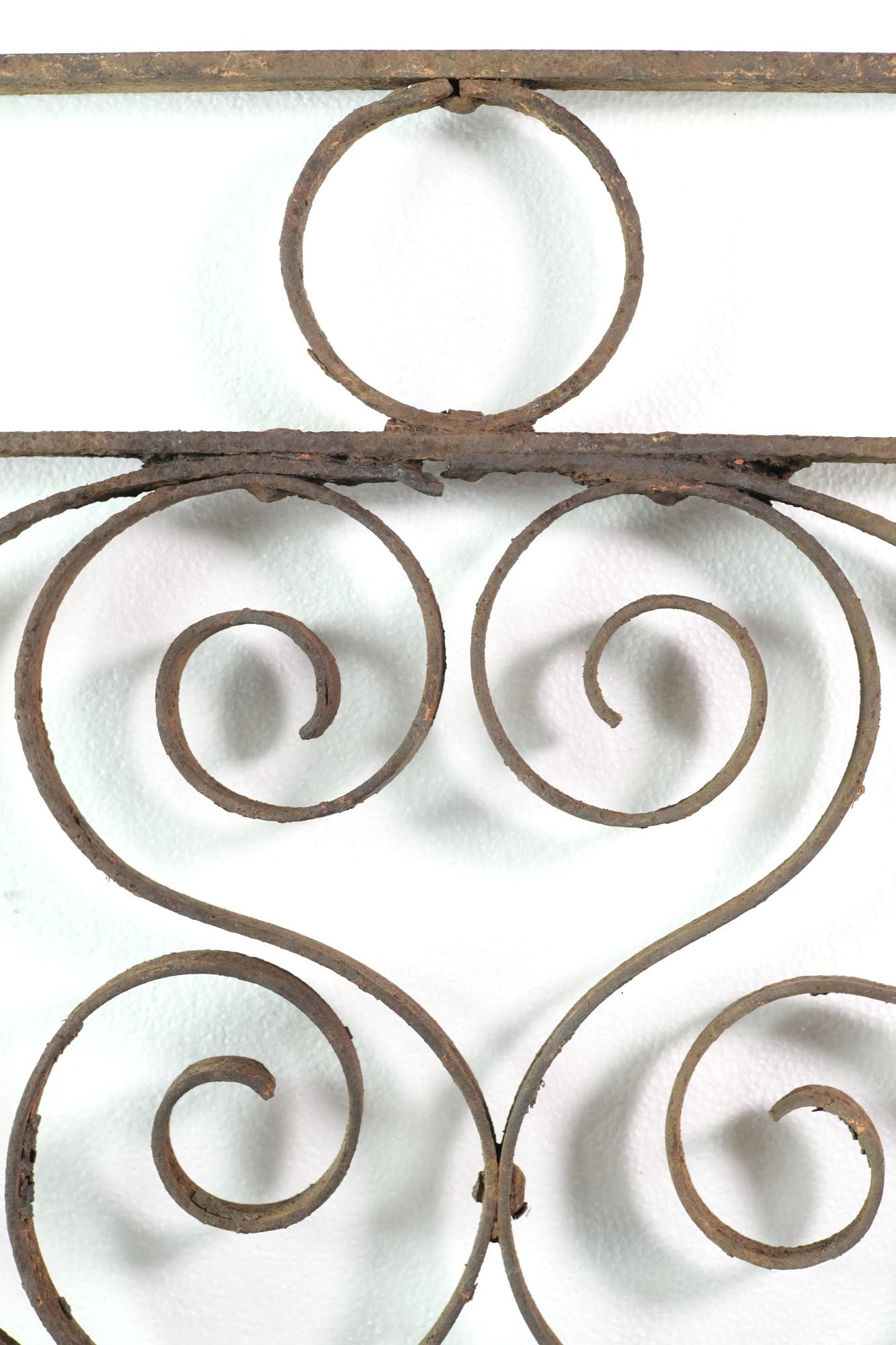 Antique Hand Wrought Iron Transom Piece Riveted In Good Condition In New York, NY