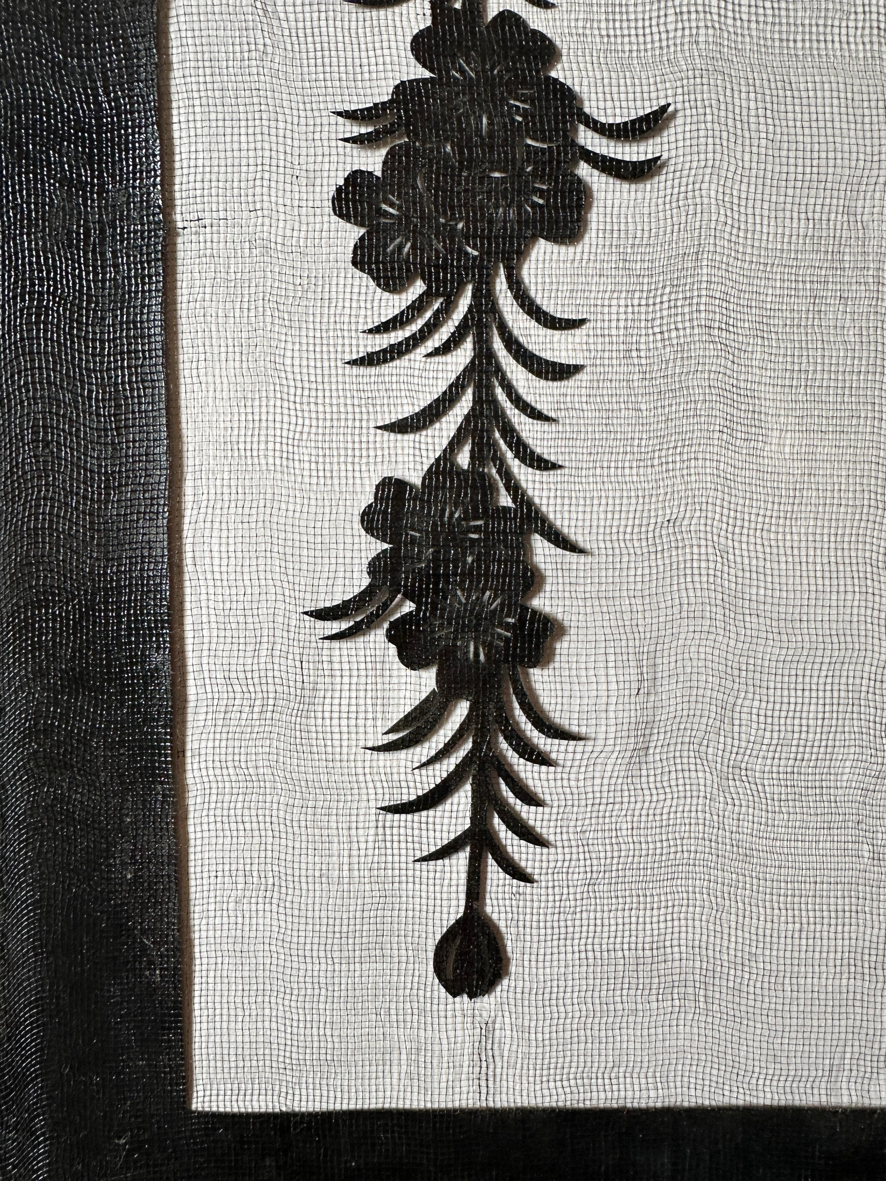 Papier Pochoir ancien japonais Katagami du 20e siècle, fait à la main (pochoir pour la teinture des kimonos) en vente