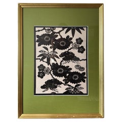 Antique Handcrafted 20th-Century Japanese Katagami Stencil (Kimono Dyeing Stenci