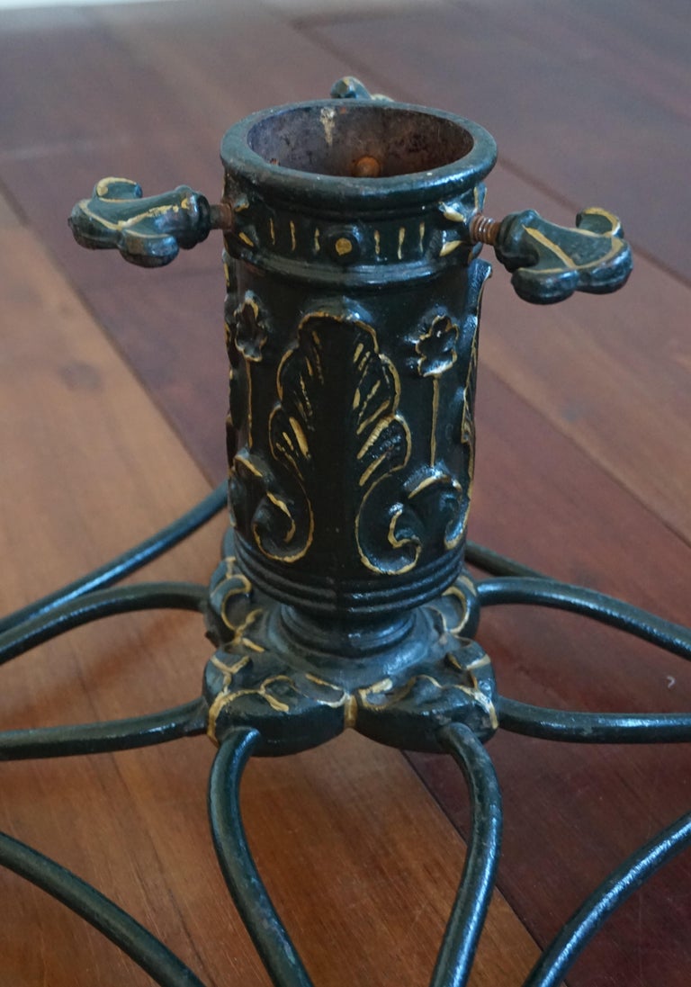 Antique Handcrafted and Hand Painted Arts and Crafts Iron Christmas
