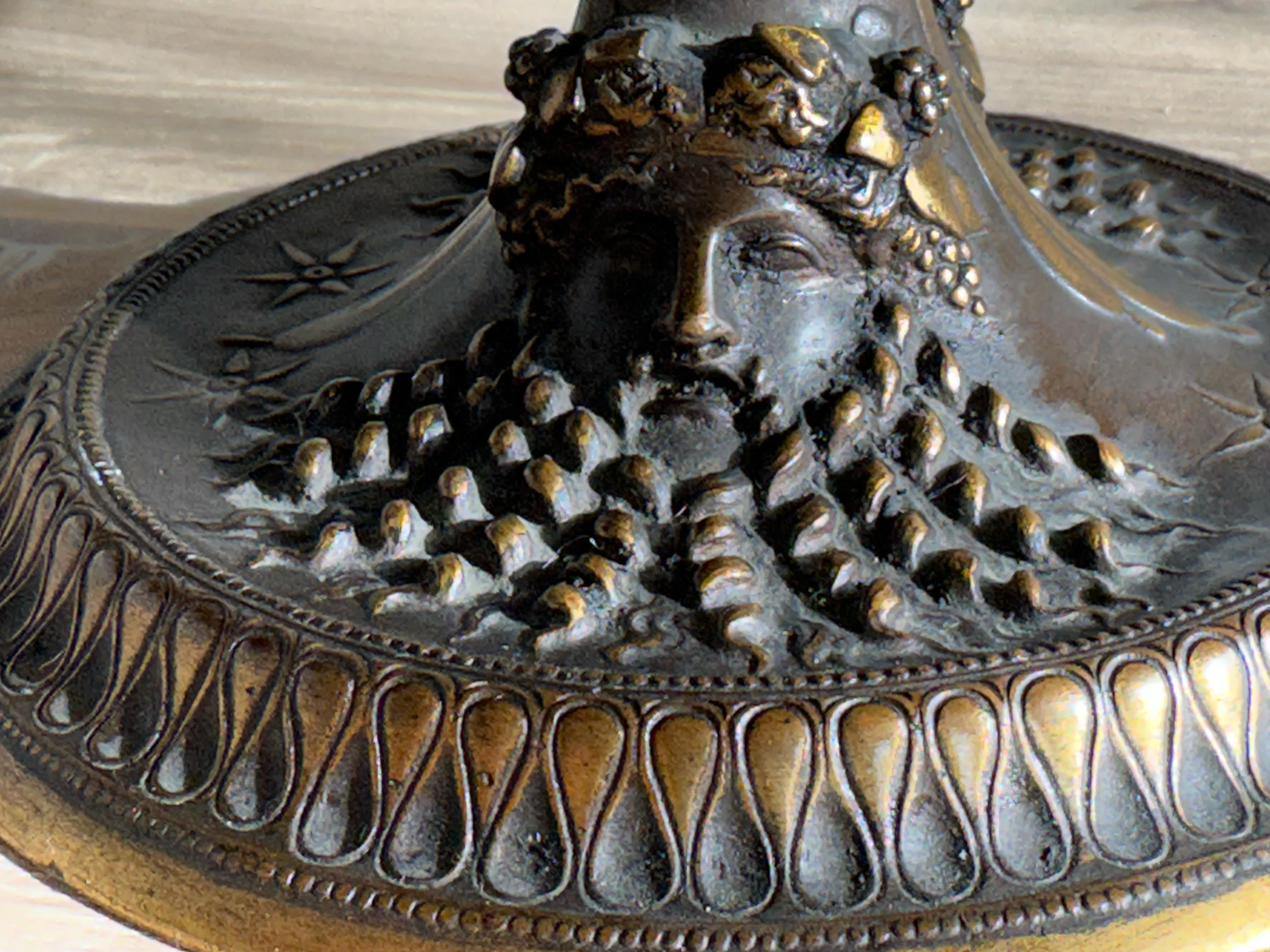 Bol de centre de table en bronze ancien fabriqué à la main par F. Levillain & Barbedienne Excellent état - En vente à Lisse, NL