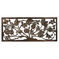 Used Handcrafted Floral Copper Plaque