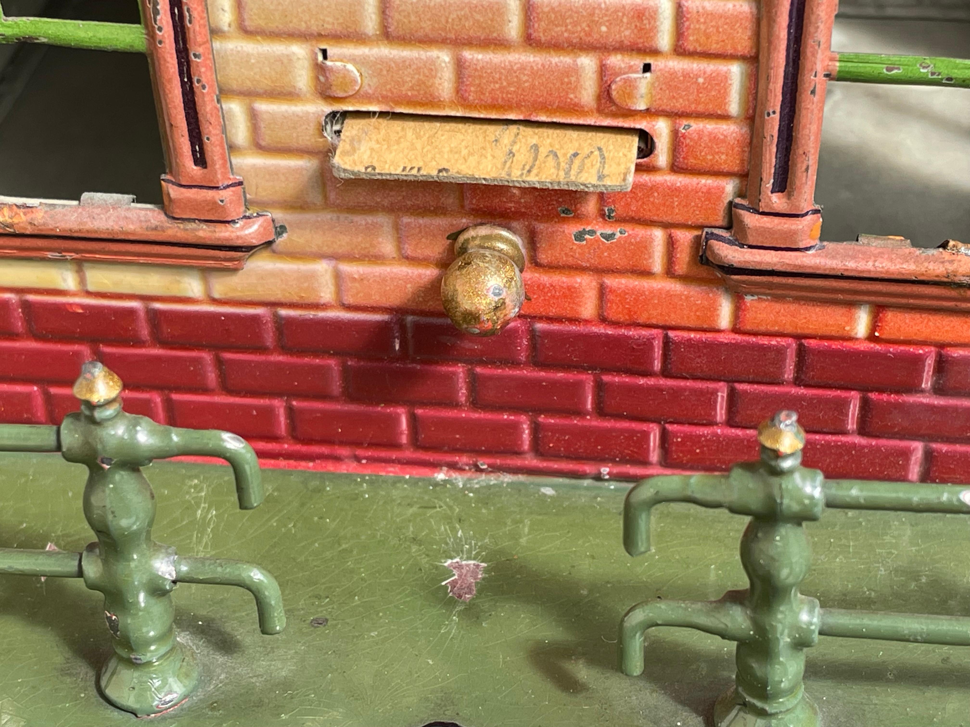 Antique Handcrafted German Railroad / Train Station Ticket Booth By Bing Bavaria In Fair Condition For Sale In Lisse, NL