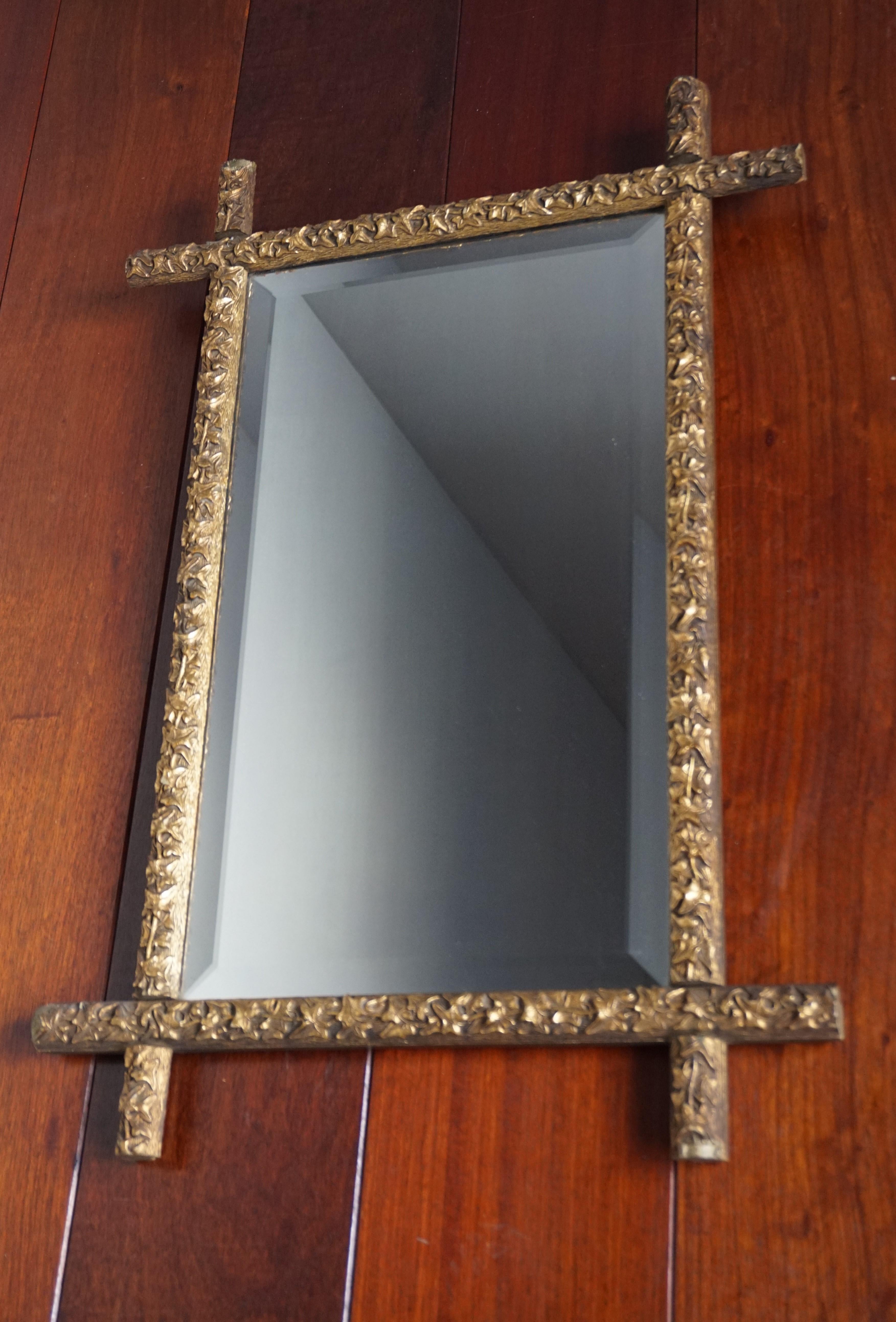 Rare and remarkable handcrafted Gothic wall mirror.

This stylish antique is what is known as a 'cross mirror' and it is another one of our recent remarkable finds. It does not take a genius to figure out why this antique wall mirror is called a