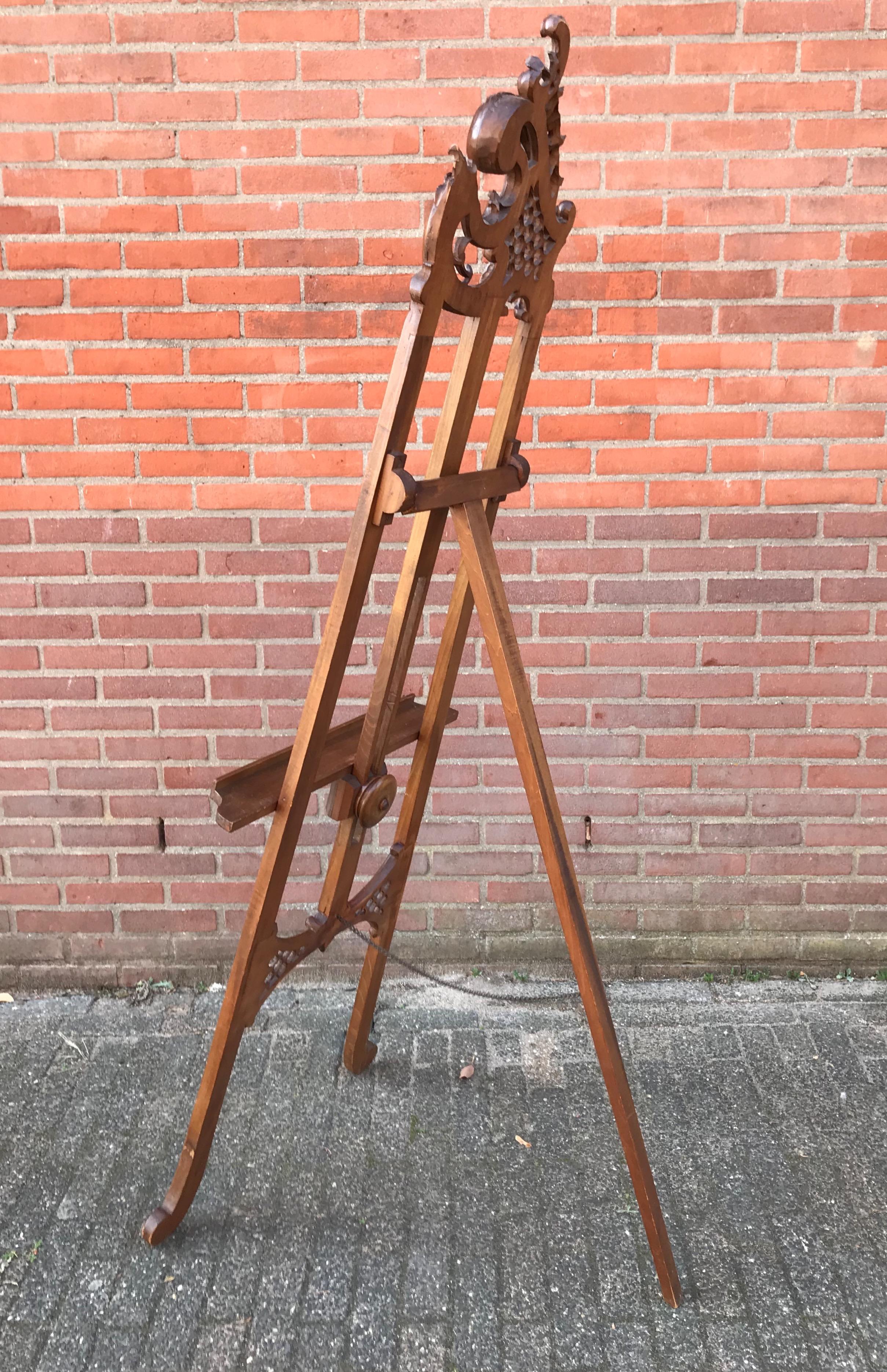 Antique Handcrafted Italian Floor Studio Easel or Artist Painting Display Stand 3
