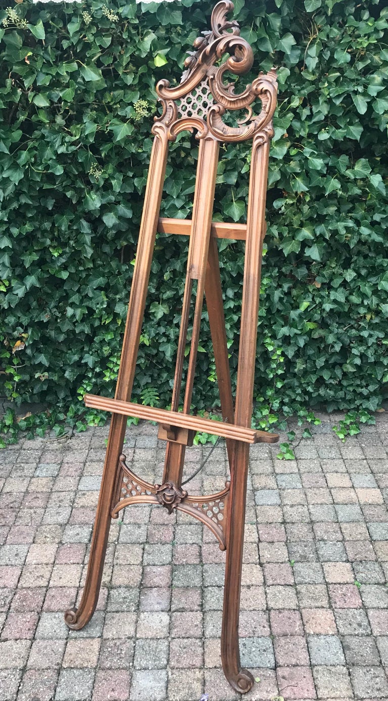Antique Handcrafted Italian Floor Studio Easel or Artist Painting