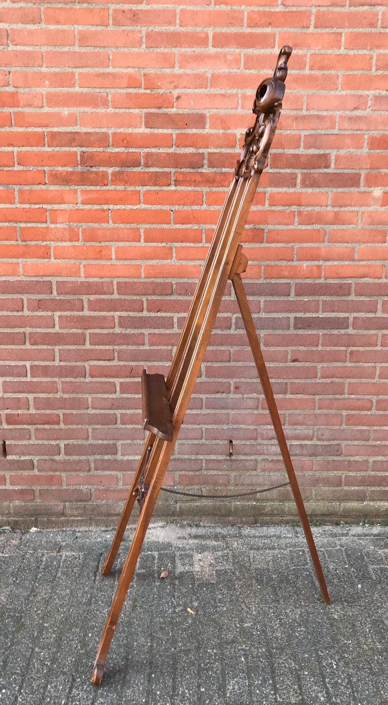Antique Handcrafted Italian Floor Studio Easel or Artist Painting