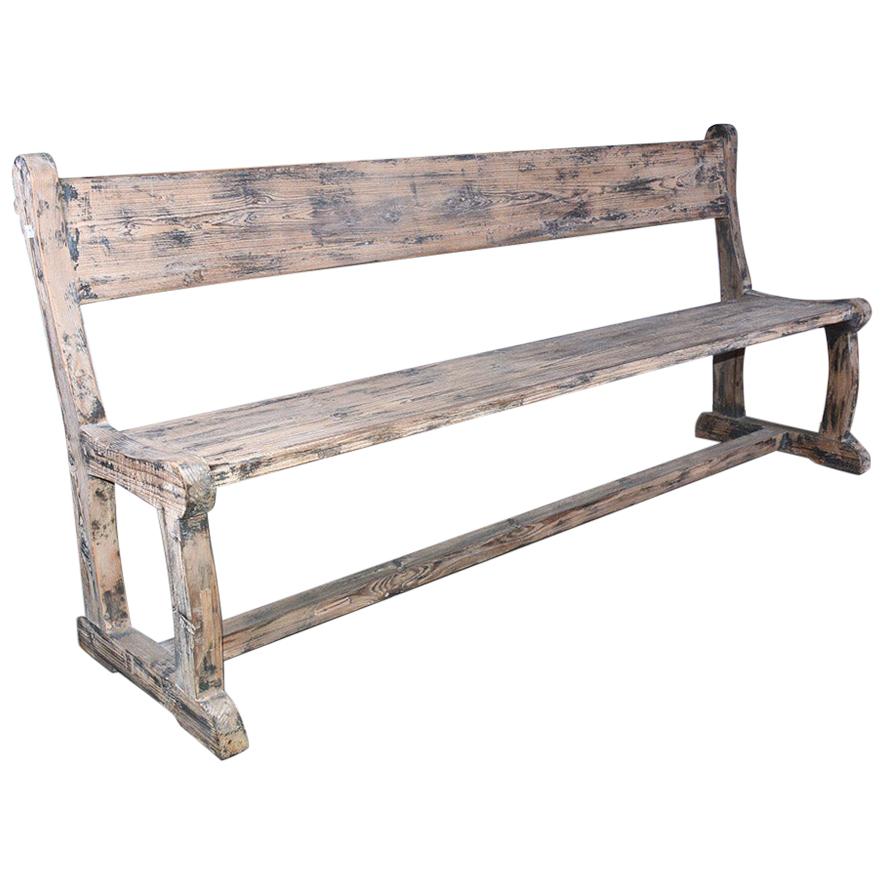 Antique Handcrafted Rustic Bench For Sale