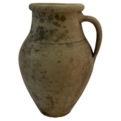 Antique Handcrafted Terracotta Pitcher, Rustic Amphora Roman Style Clay Vessel