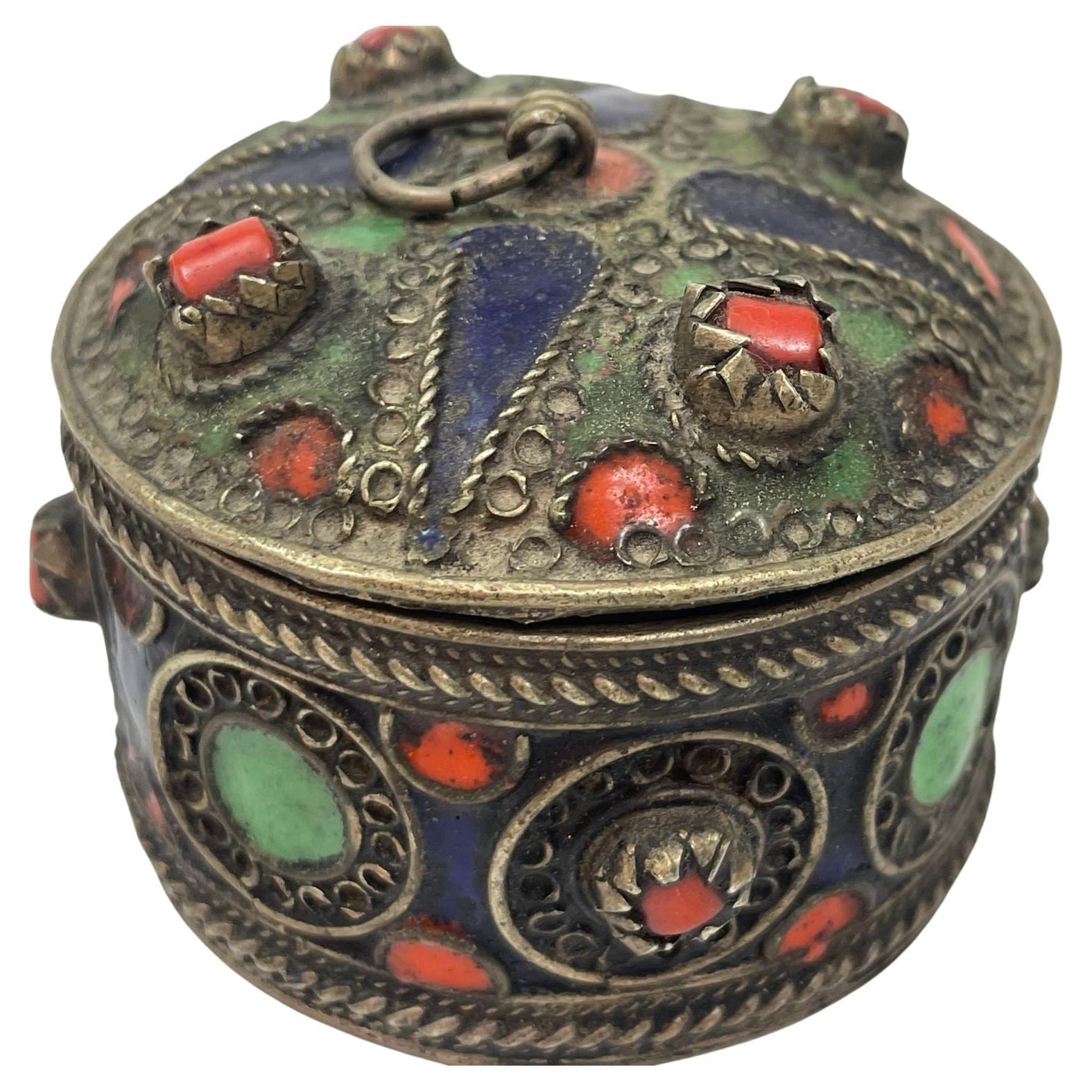 Caja Bereber Cabila Antigua Artesanal Vintage África Argelia 1920