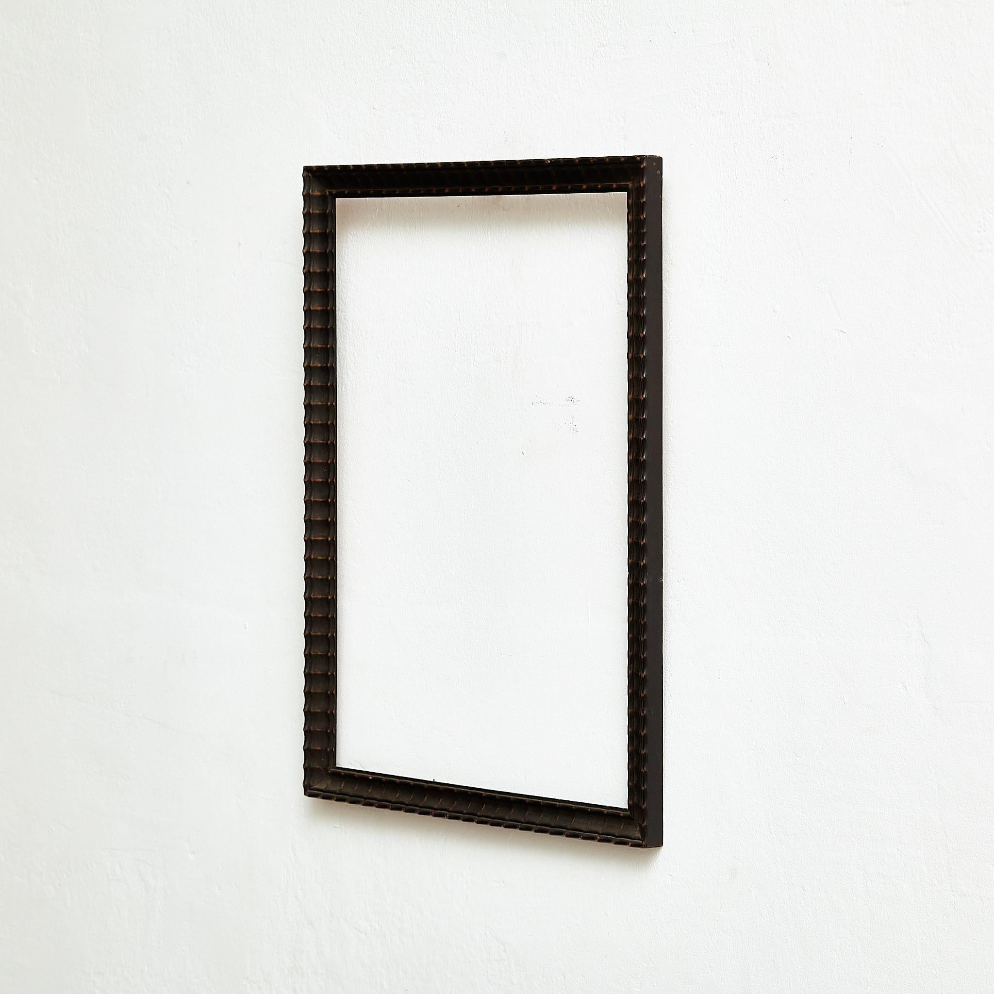 French Antique Handcrafted Wood Frame, circa 1950 For Sale