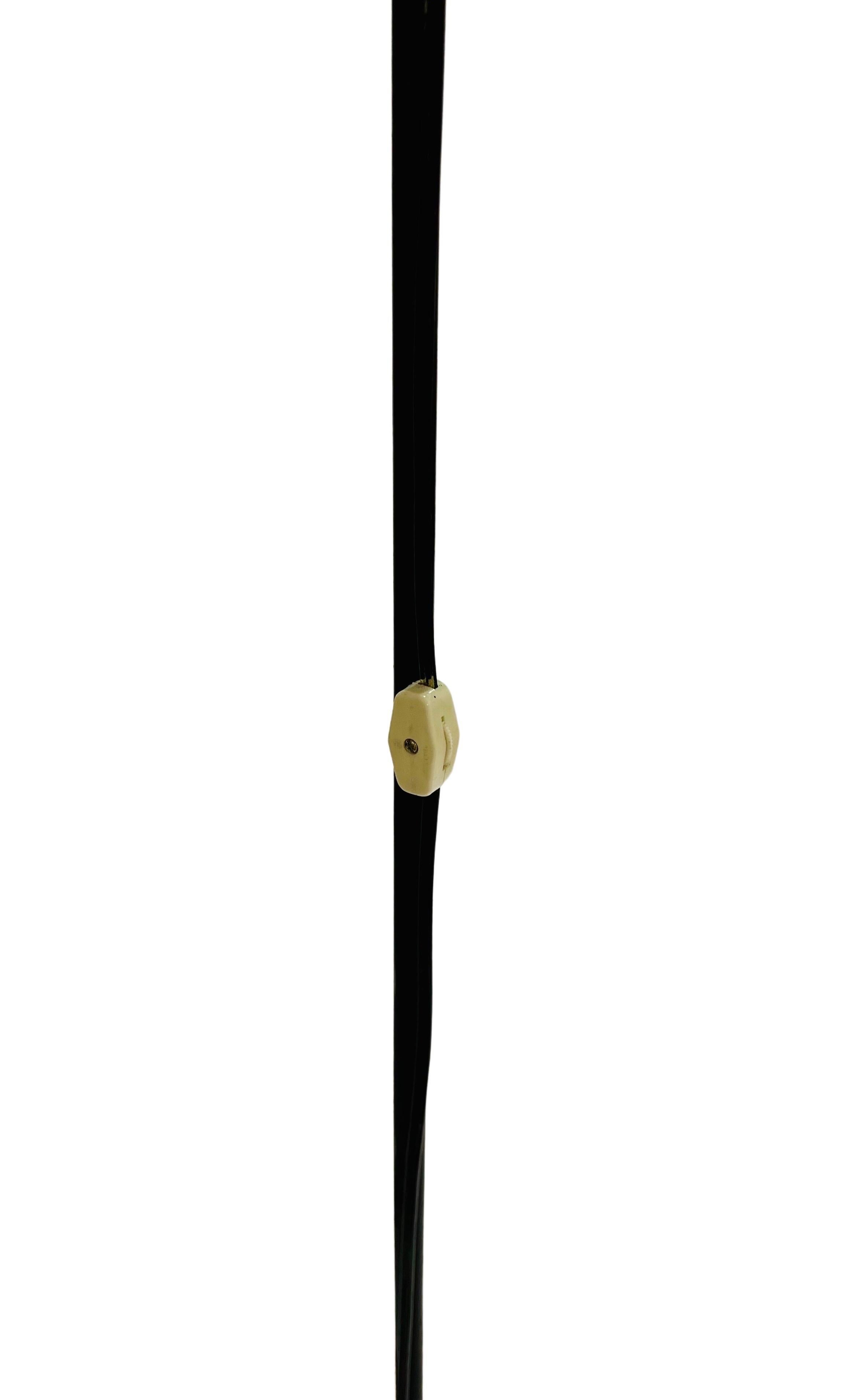 Antique Handcrafted Wrought Iron Floor Lamp with Metal Shade, circa 1910 For Sale 5