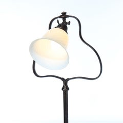 Antique Handel Floor Lamp With Opalescent Glass Shade C1910