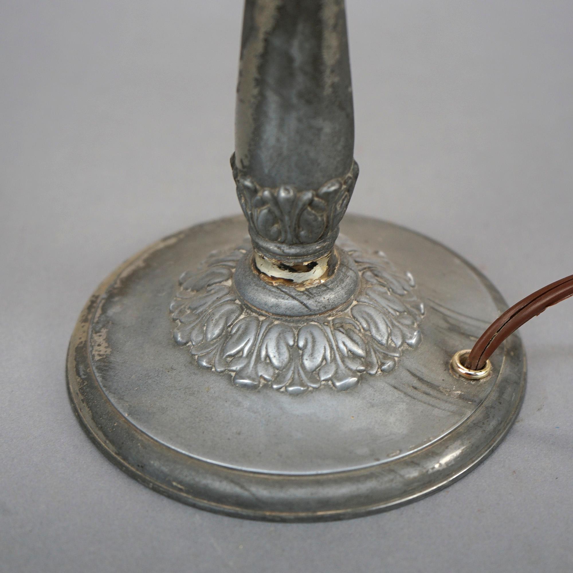Antique Handel Reverse Painted Boudoir Lamp Circa 1920 4