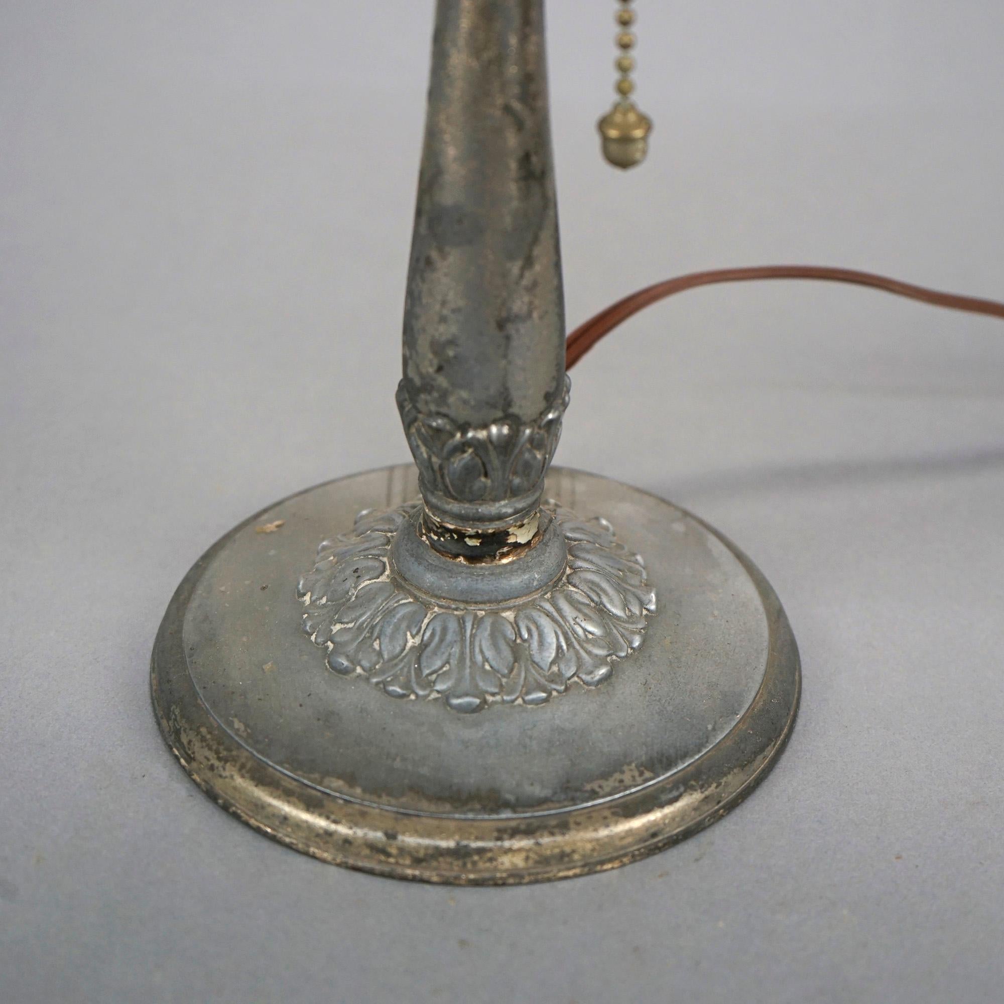 Antique Handel Reverse Painted Boudoir Lamp Circa 1920 5