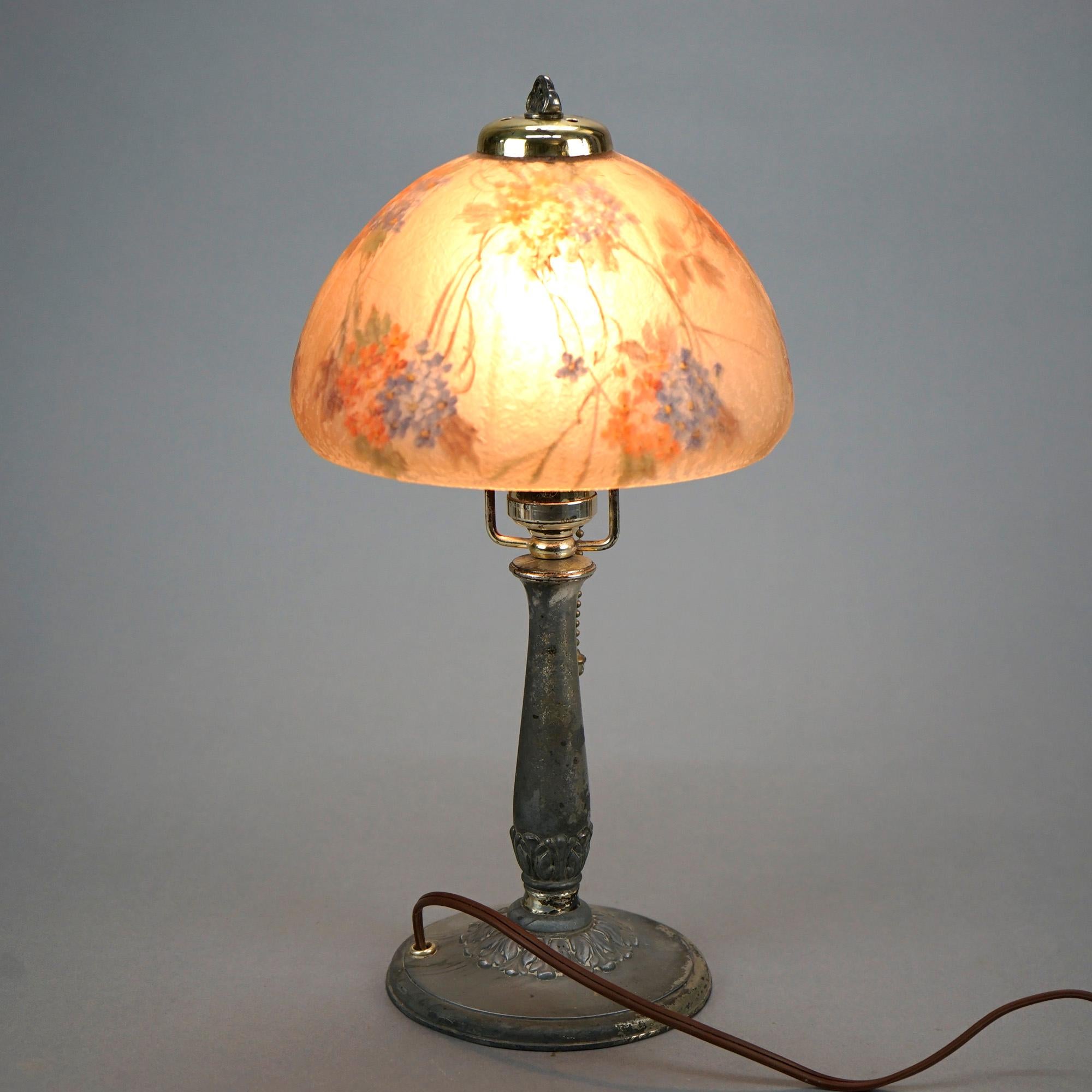 handel reverse painted lamp