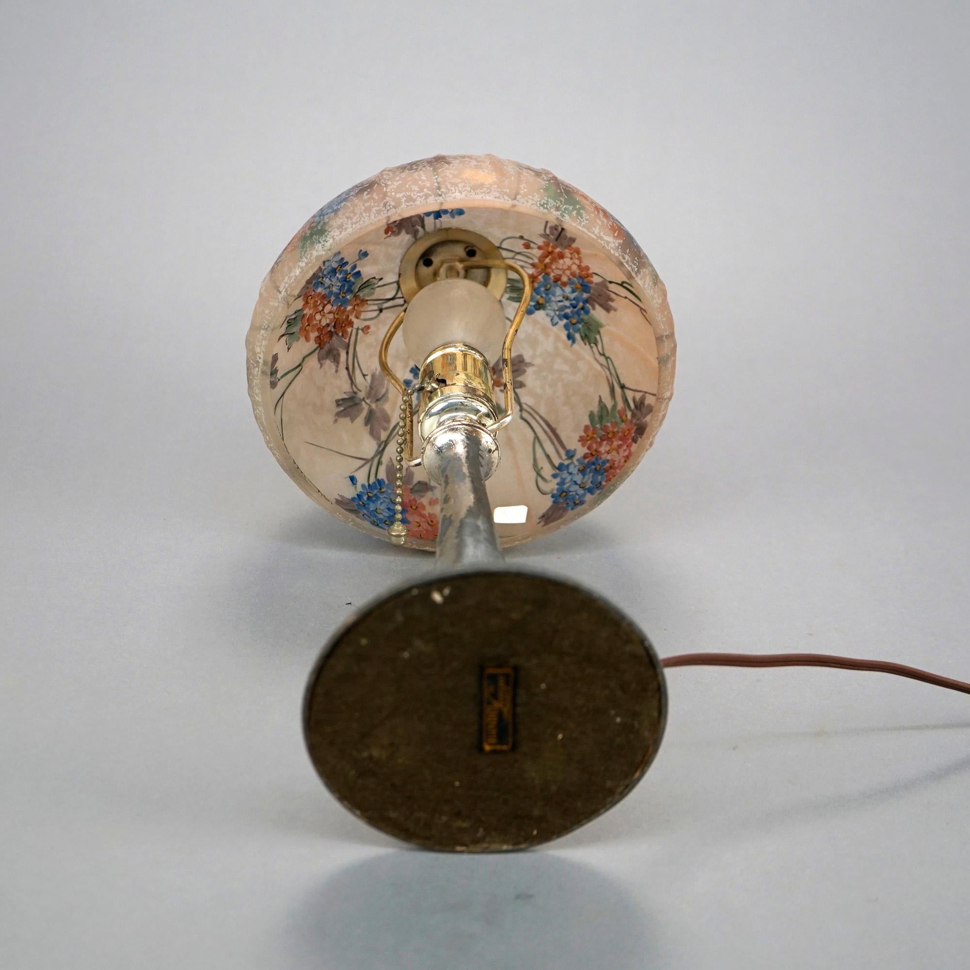 Antique Handel Reverse Painted Boudoir Lamp Circa 1920 In Good Condition In Big Flats, NY