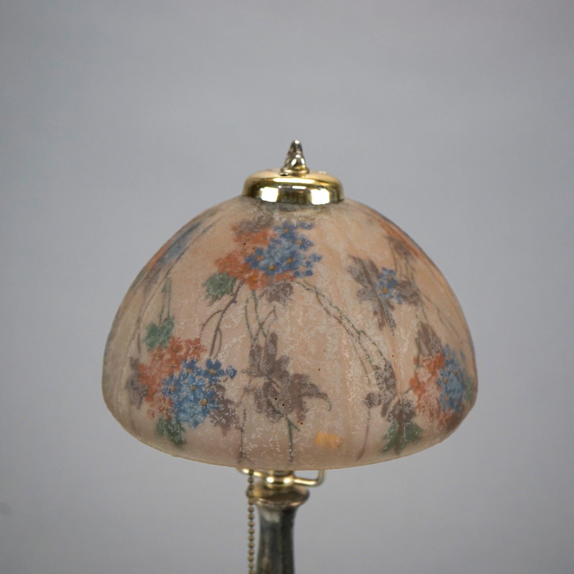 Antique Handel Reverse Painted Boudoir Lamp Circa 1920 1