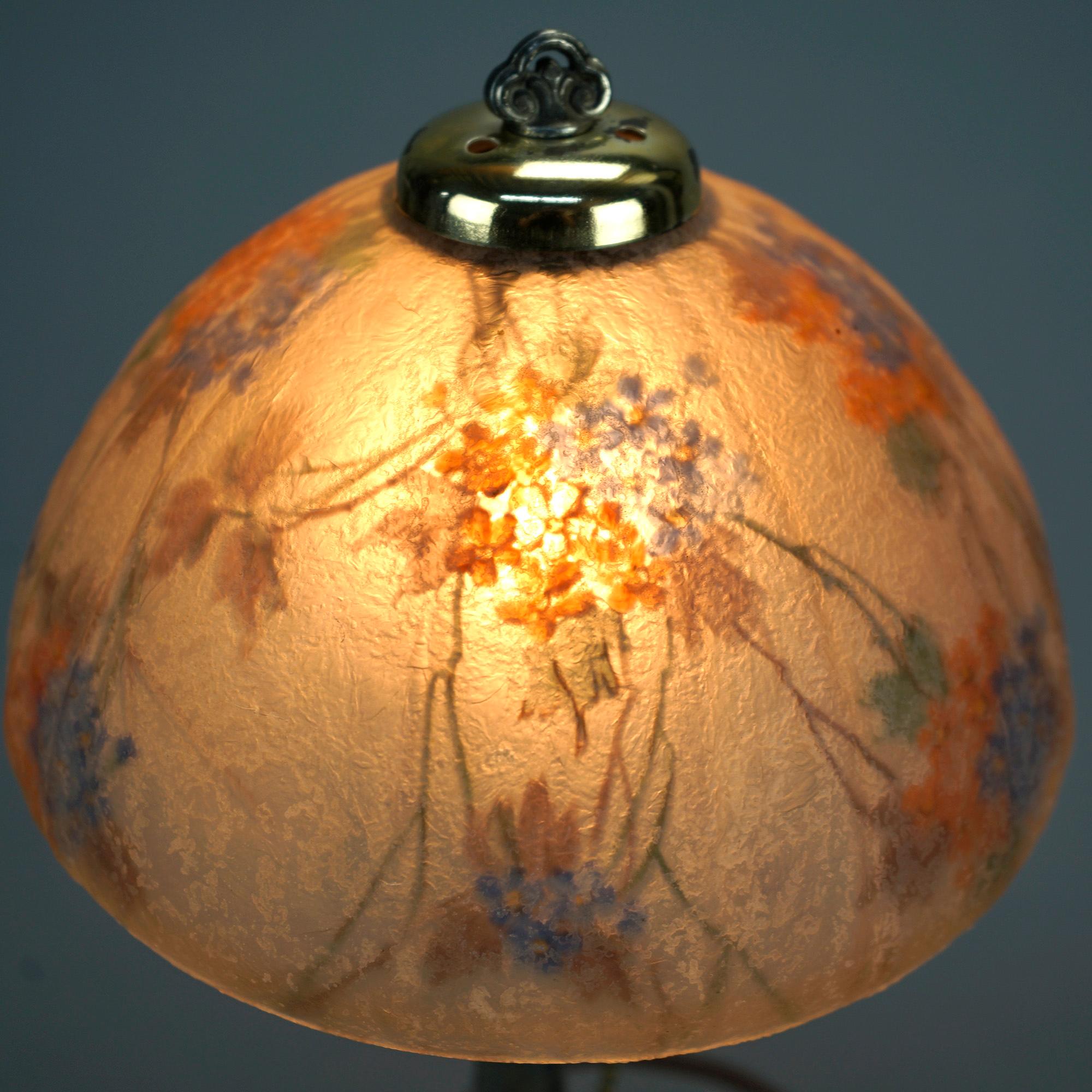 Antique Handel Reverse Painted Boudoir Lamp Circa 1920 2
