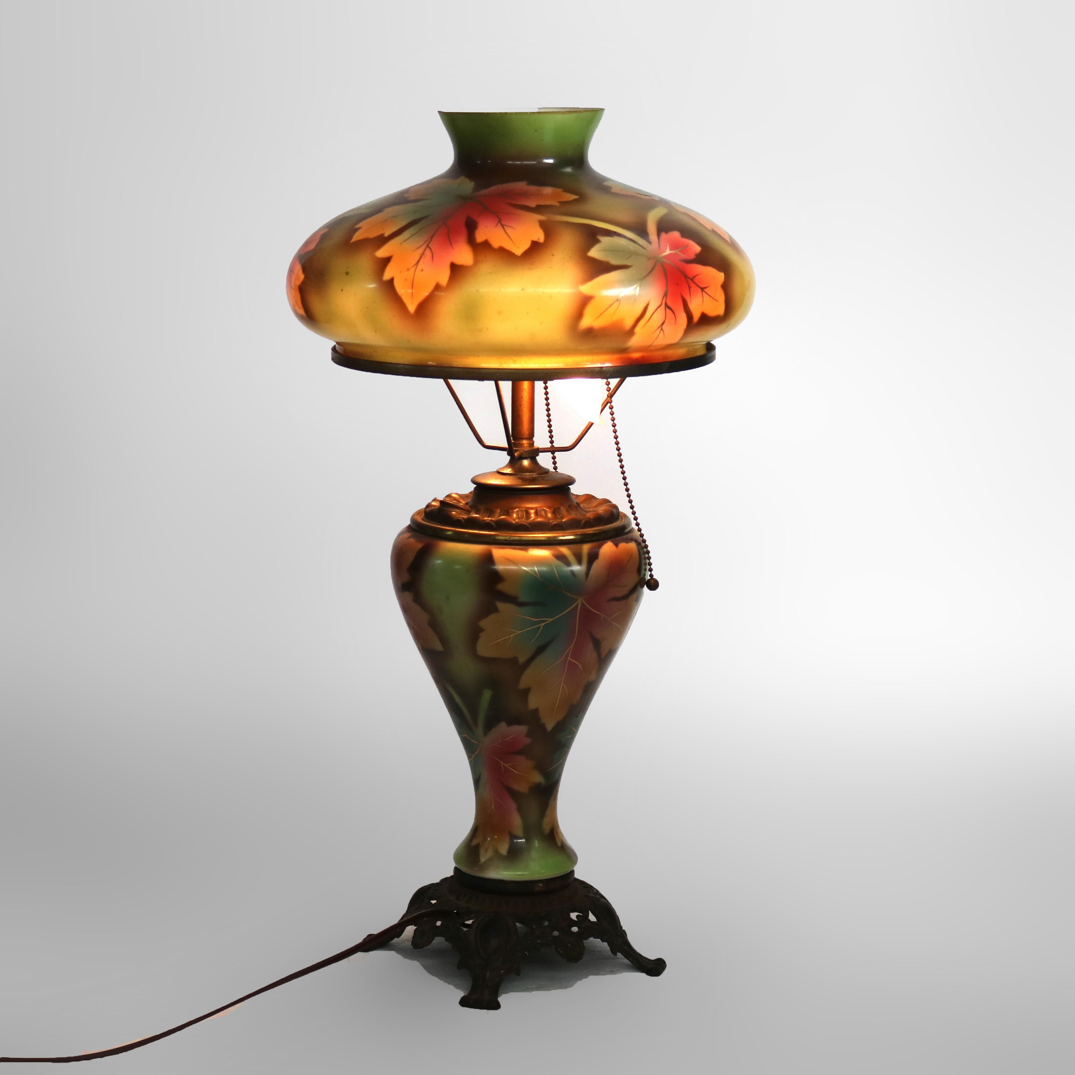 Antique Handel School Arts & Crafts Hand Painted Table Lamp C1920 6