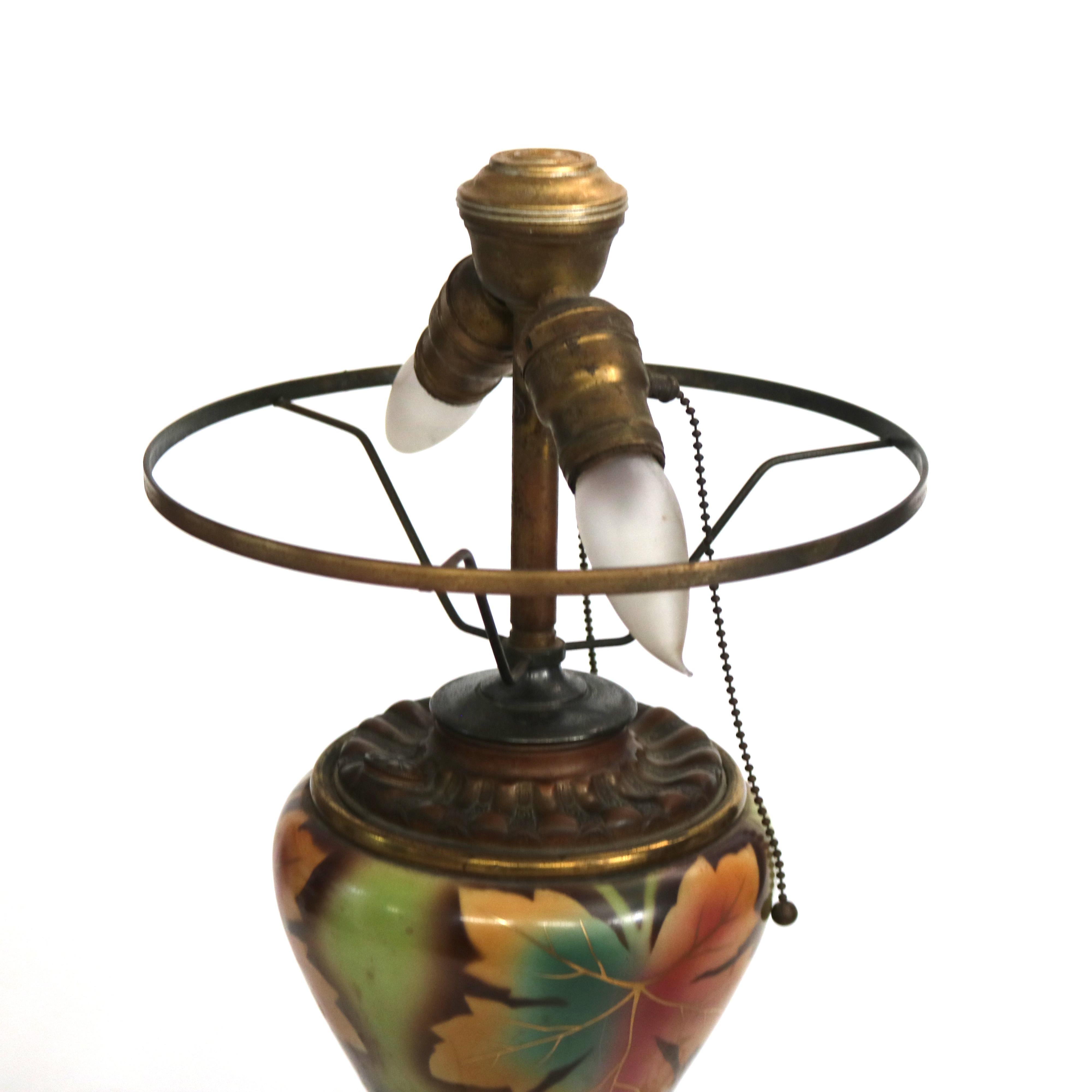 Antique Handel School Arts & Crafts Hand Painted Table Lamp C1920 8